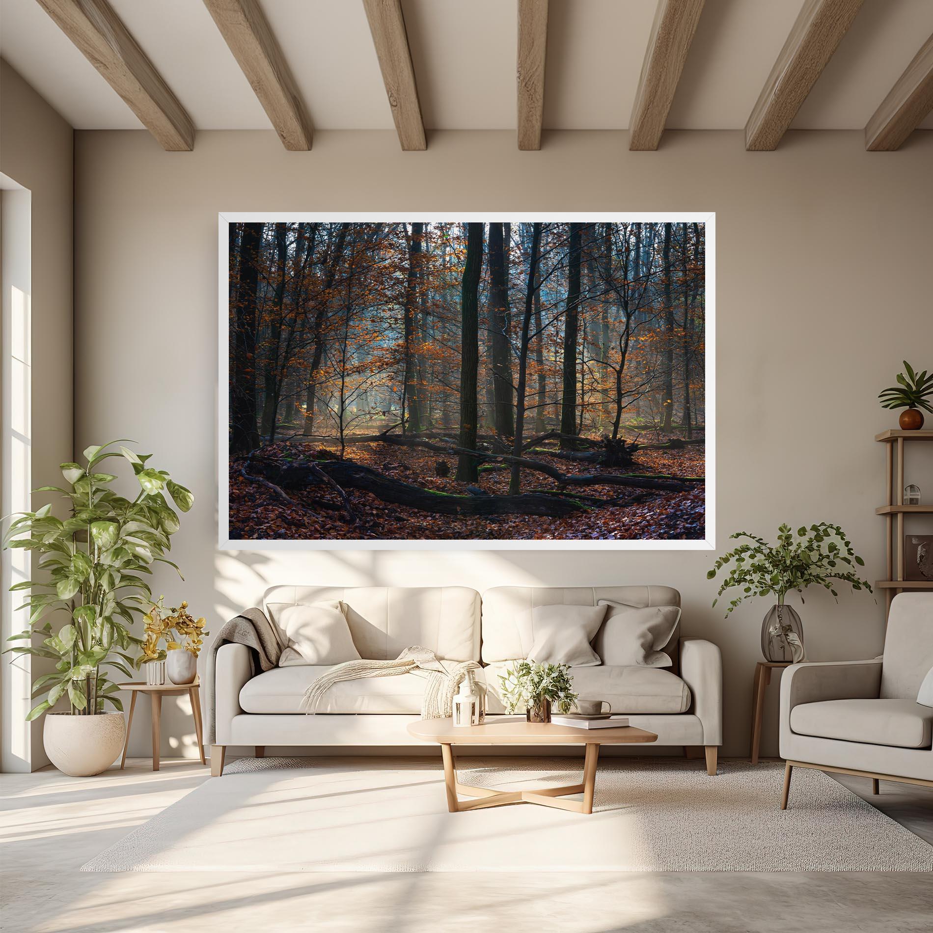 Leinwandbild Forest Autumn Day mockup 6