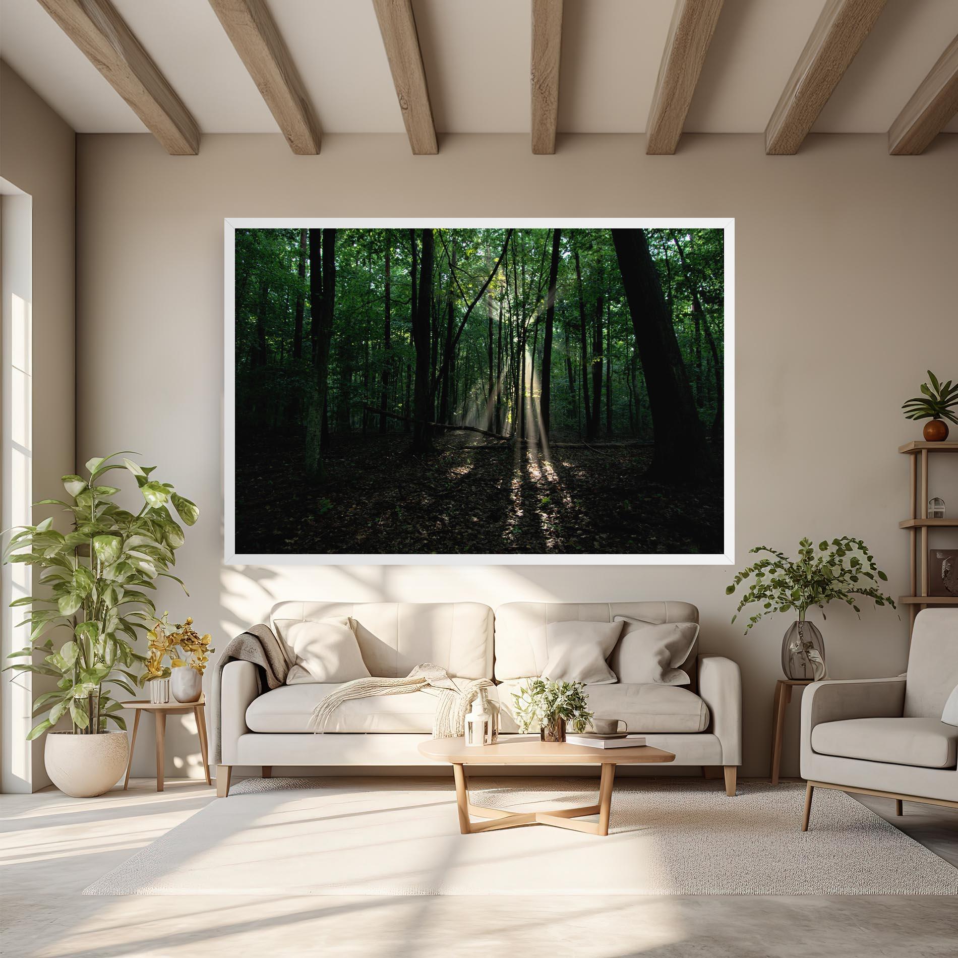 Leinwandbild Forest Sun Light mockup 6