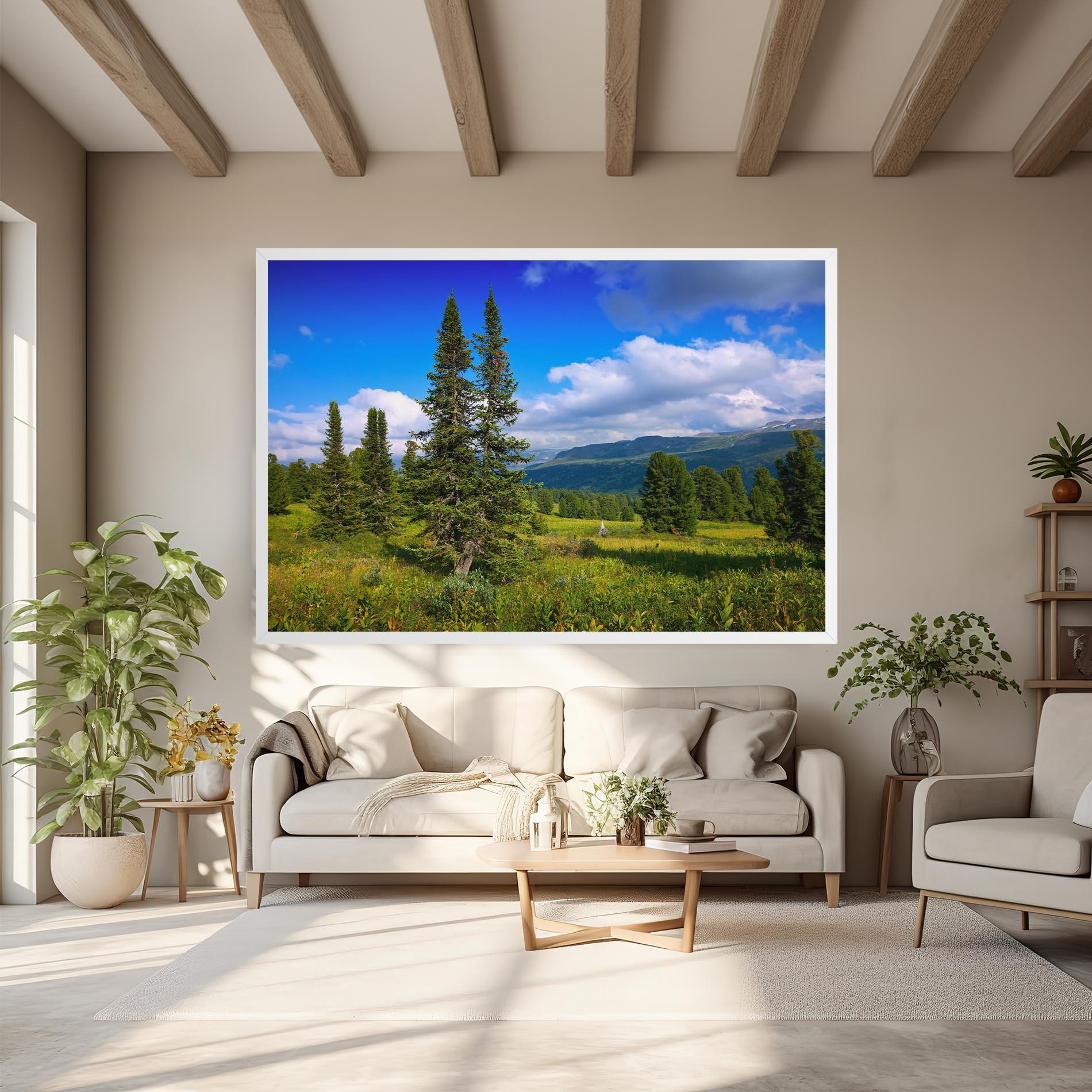 Leinwandbild Morning Sunny Field mockup 6