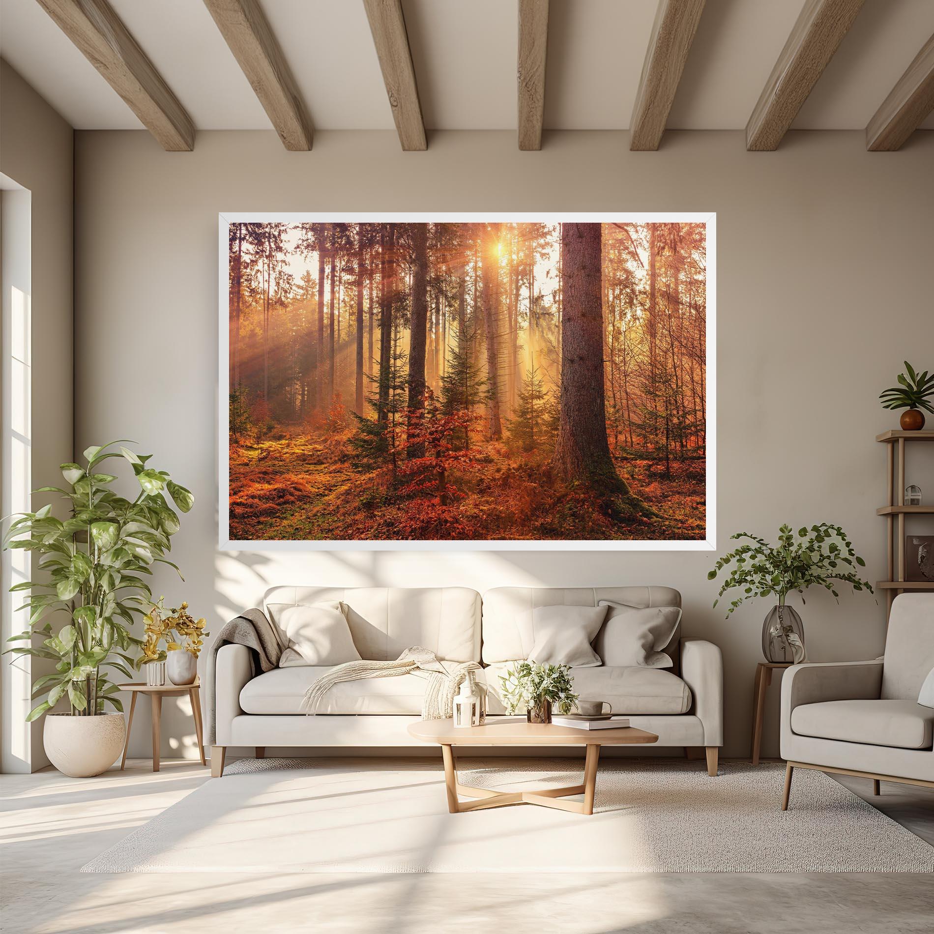 Leinwandbild Orange Light Forest mockup 6