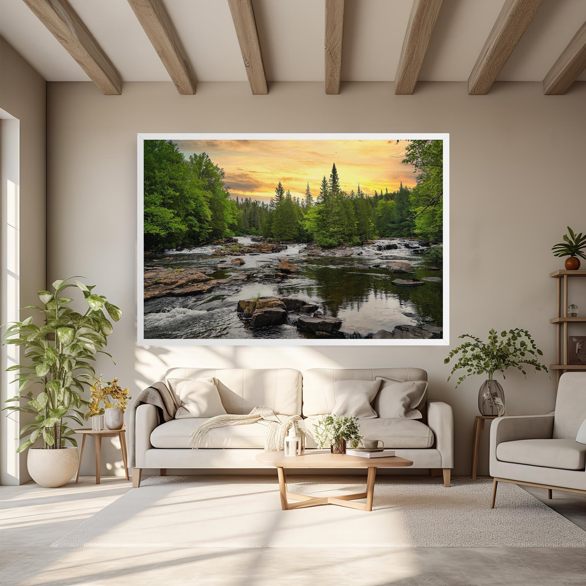 Leinwandbild Small River Forest mockup 6