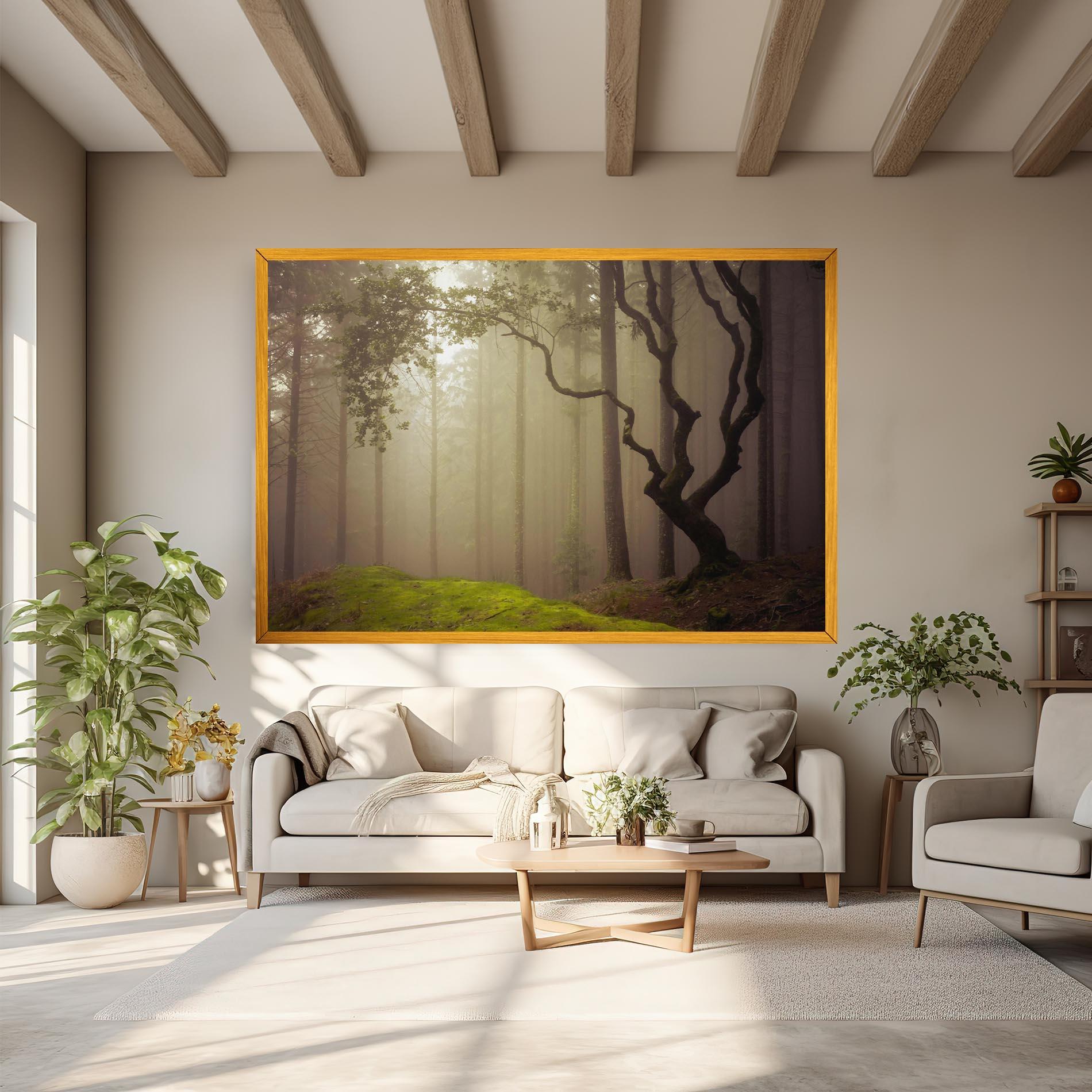 Leinwandbild Foggy Tree Art mockup 6