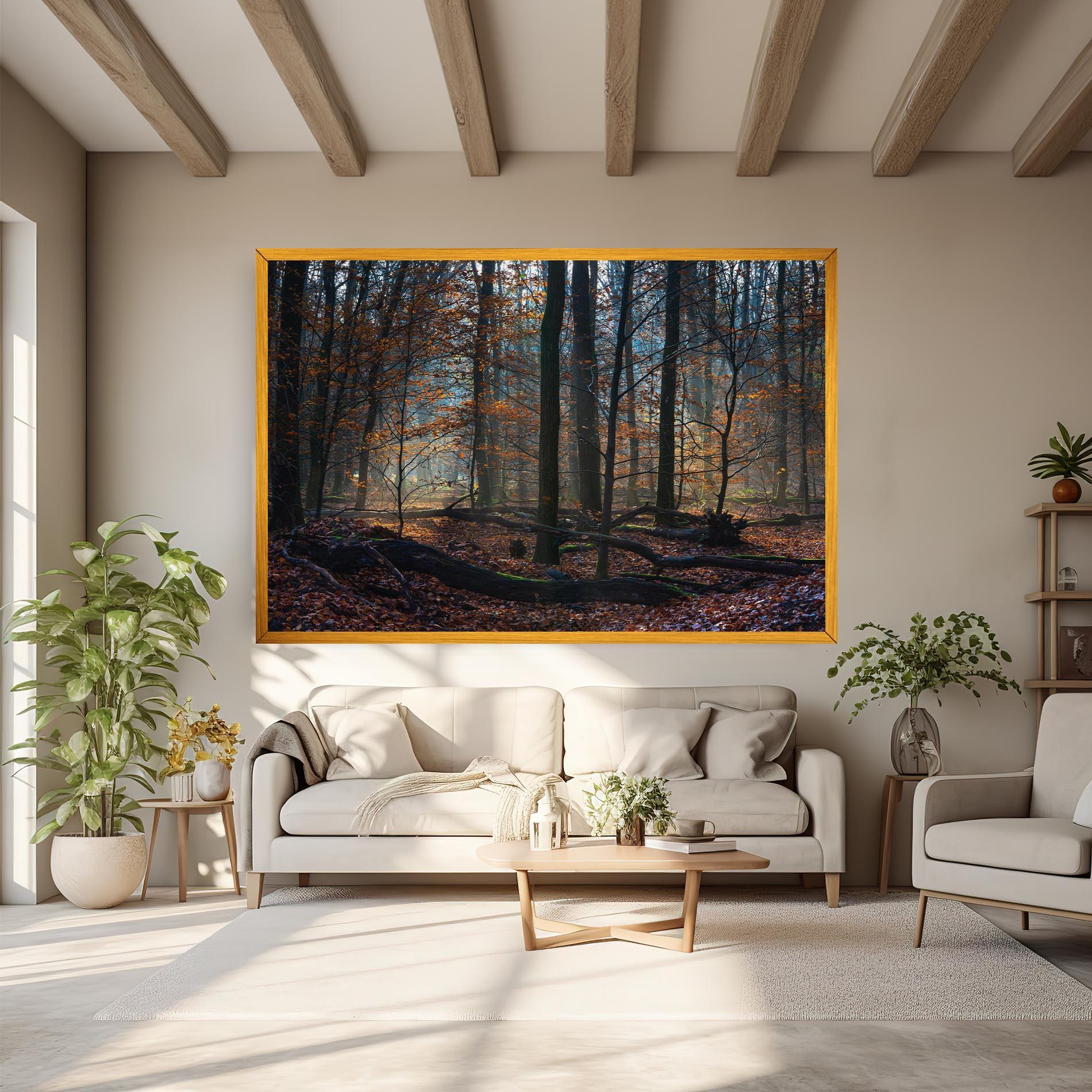 Leinwandbild Forest Autumn Day mockup 6