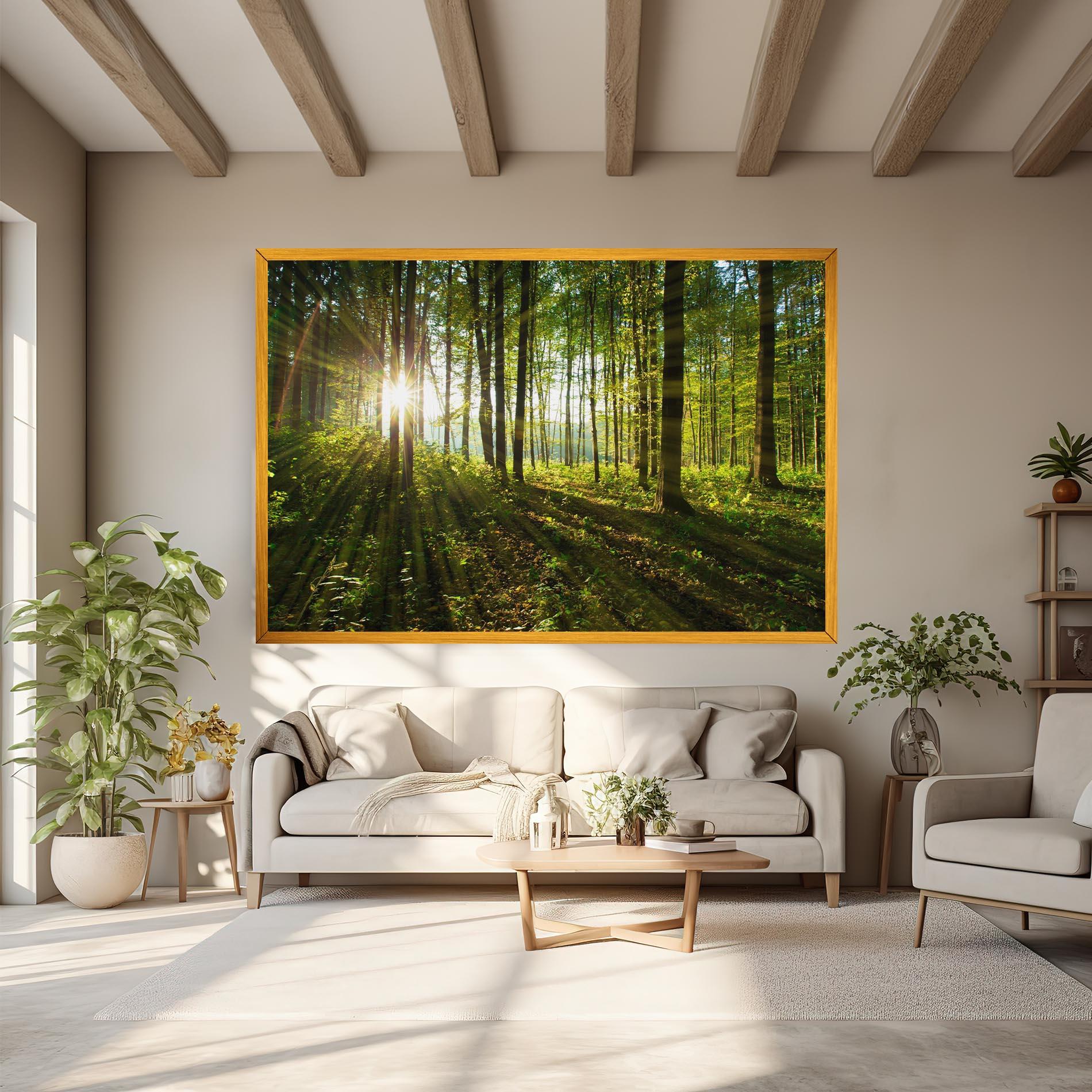 Leinwandbild Green Light Forest mockup 6