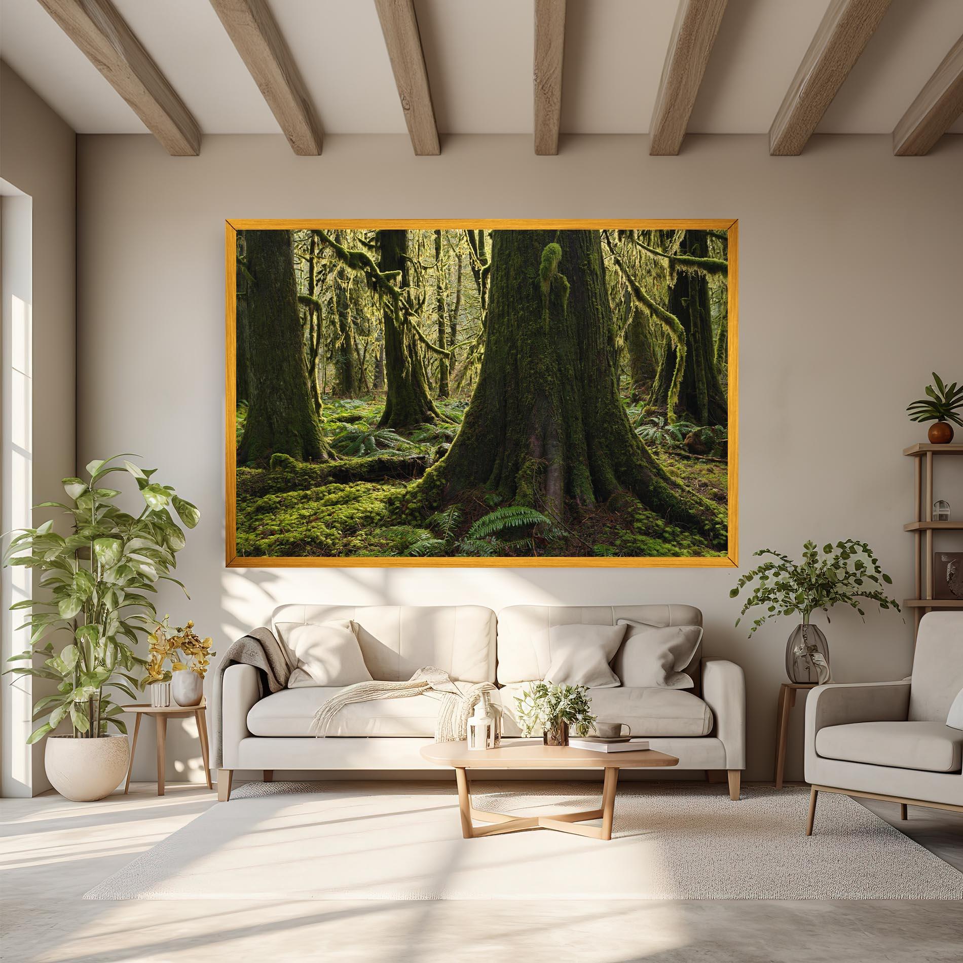 Leinwandbild Green Moss Forest mockup 6