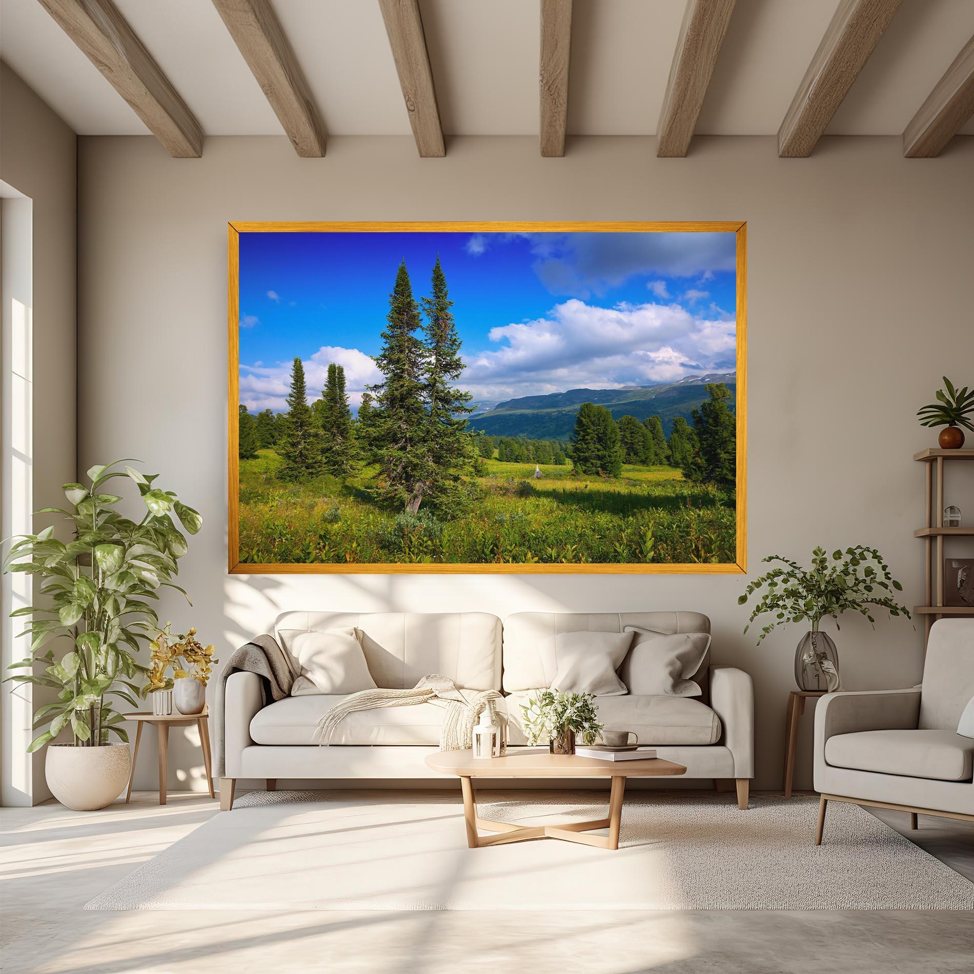 Leinwandbild Morning Sunny Field mockup 6