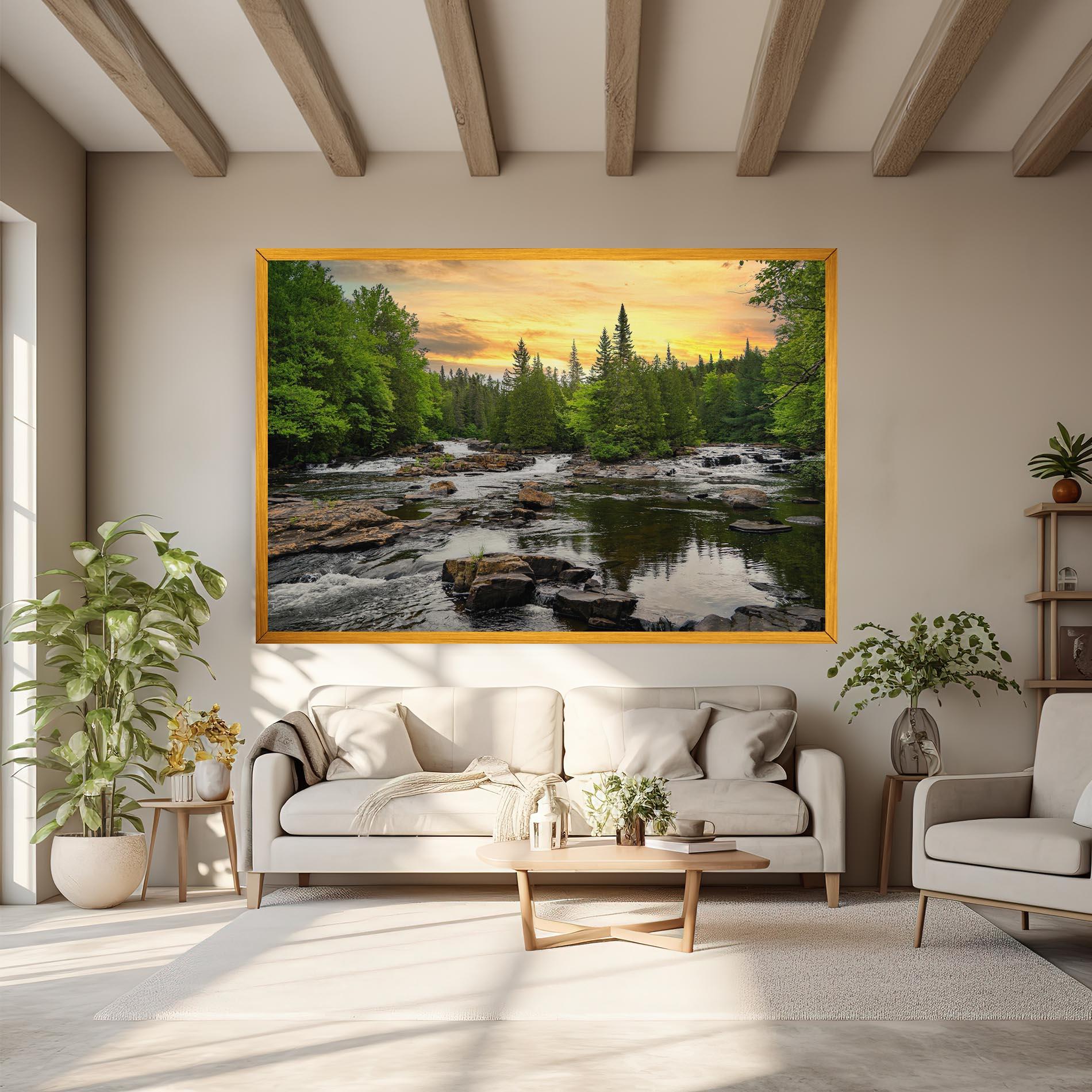 Leinwandbild Small River Forest mockup 6