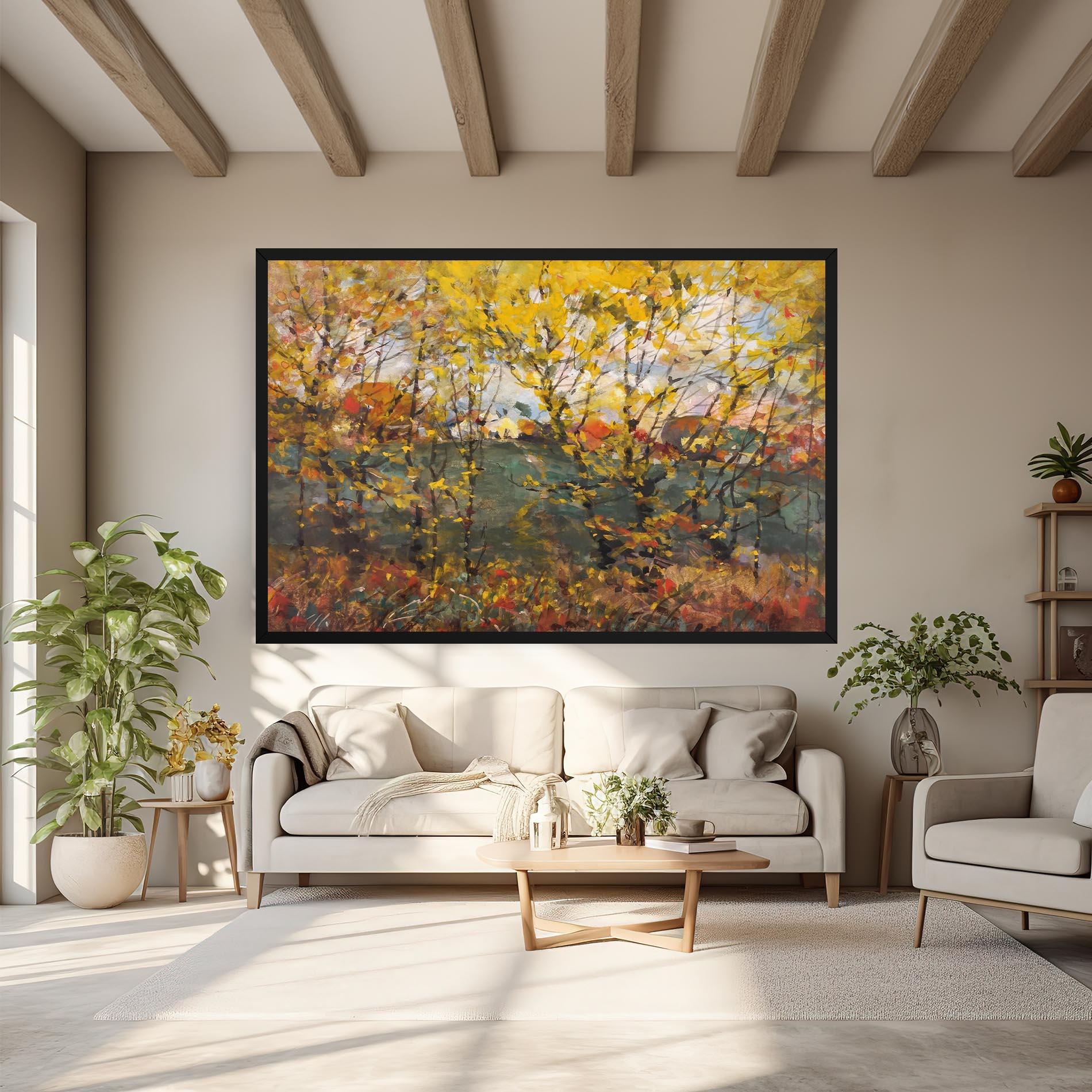 Leinwandbild Autumn Painting Tree mockup 6