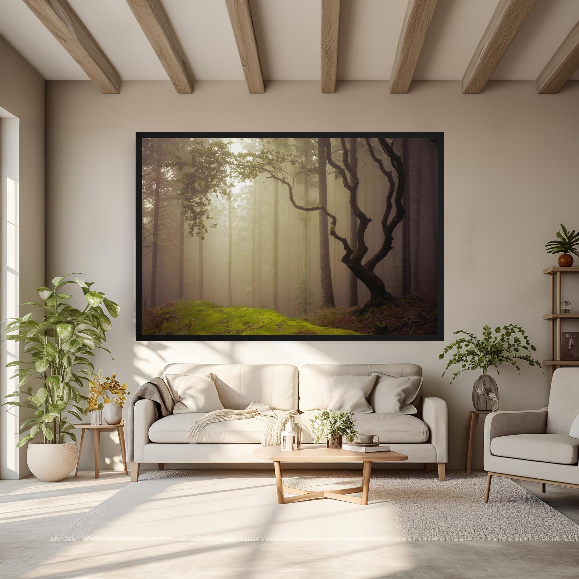 Leinwandbild Foggy Tree Art mockup 6