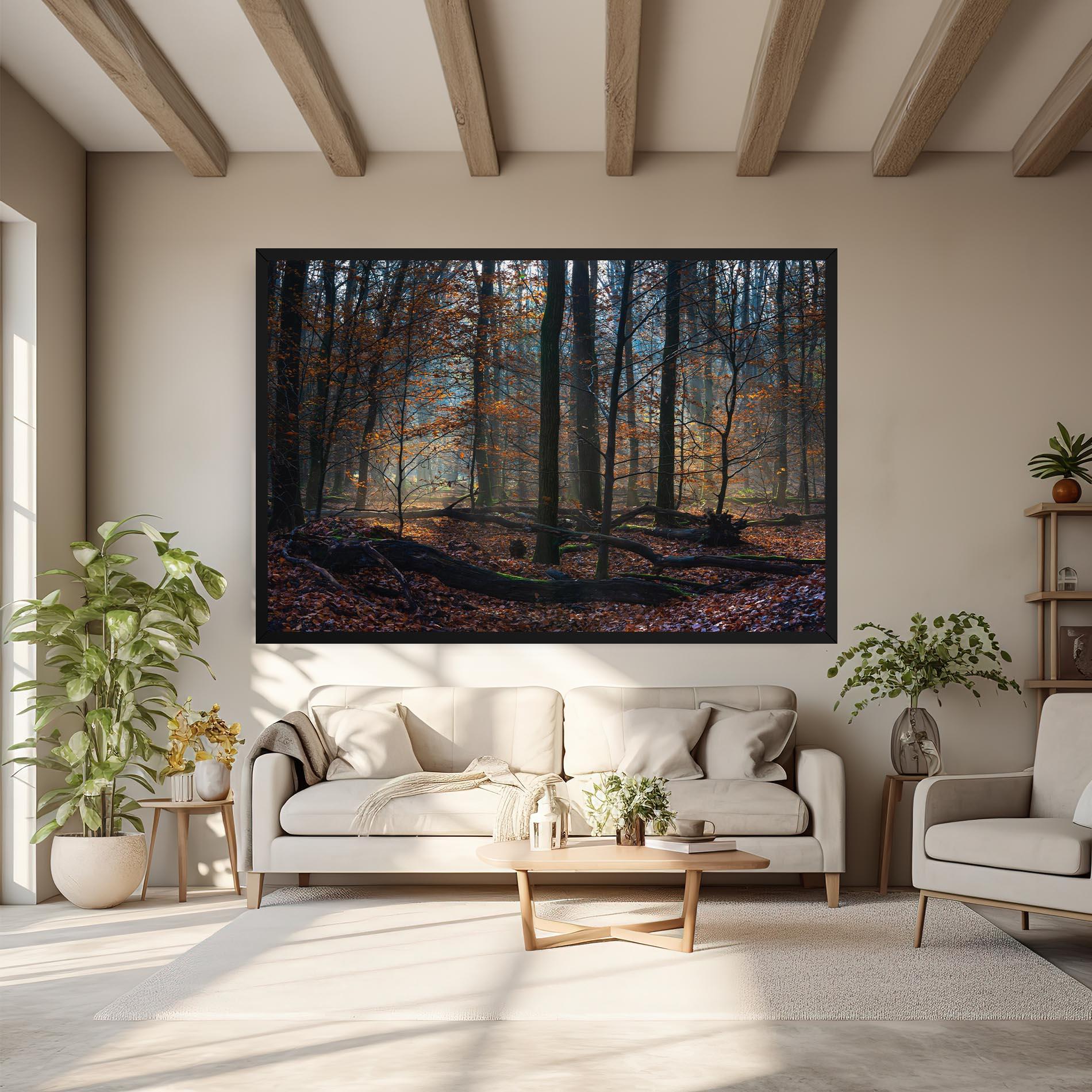 Leinwandbild Forest Autumn Day mockup 6