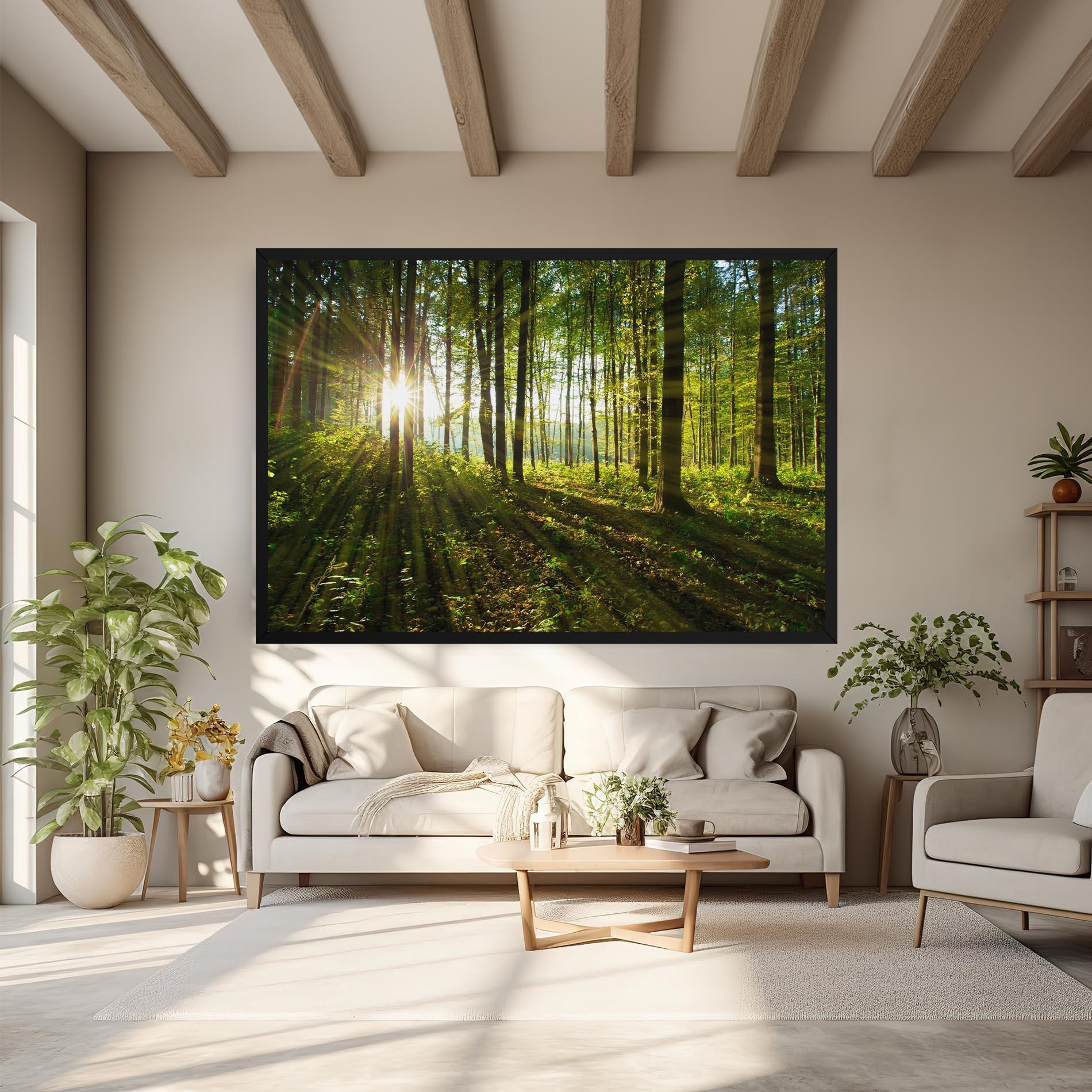 Leinwandbild Green Light Forest mockup 6