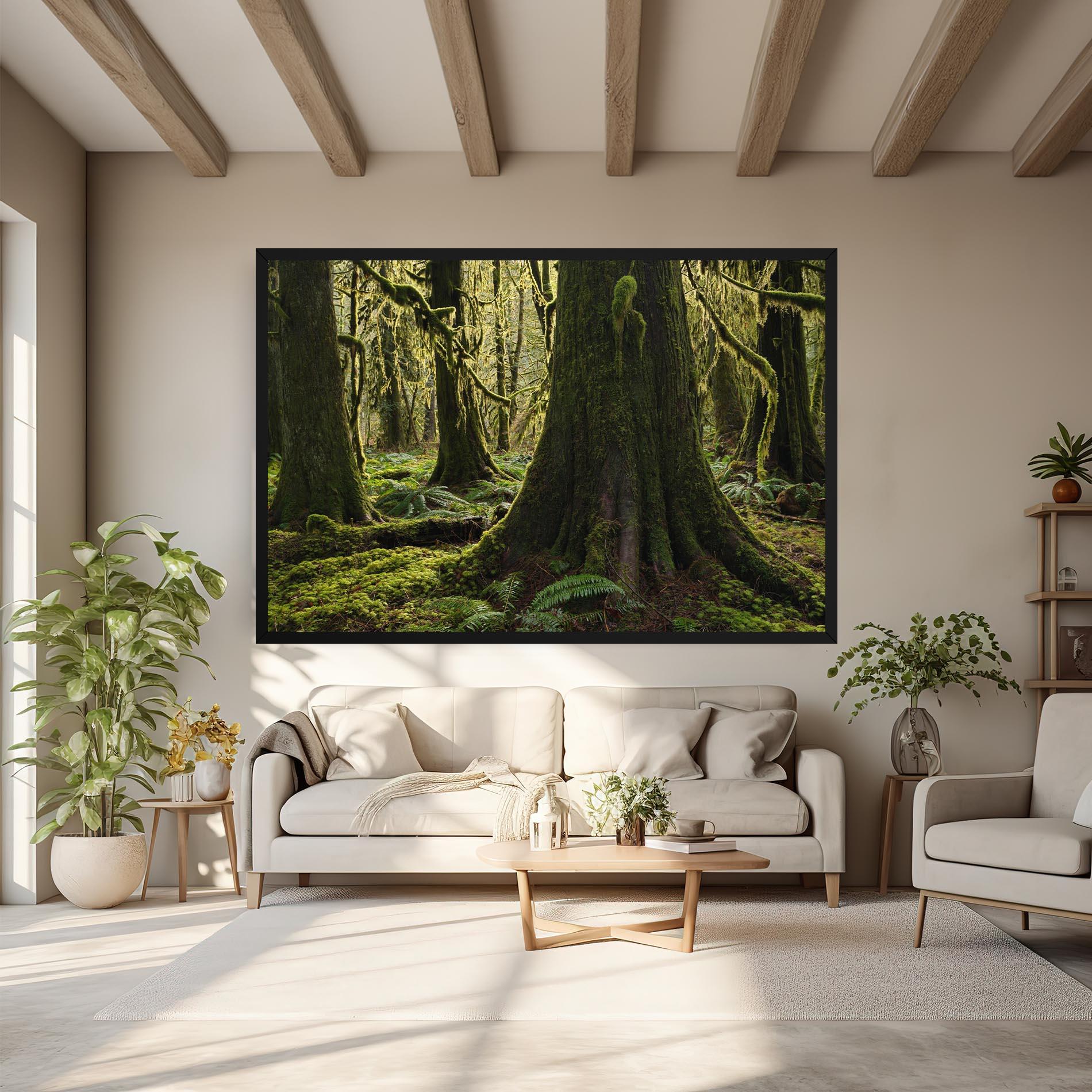 Leinwandbild Green Moss Forest mockup 6