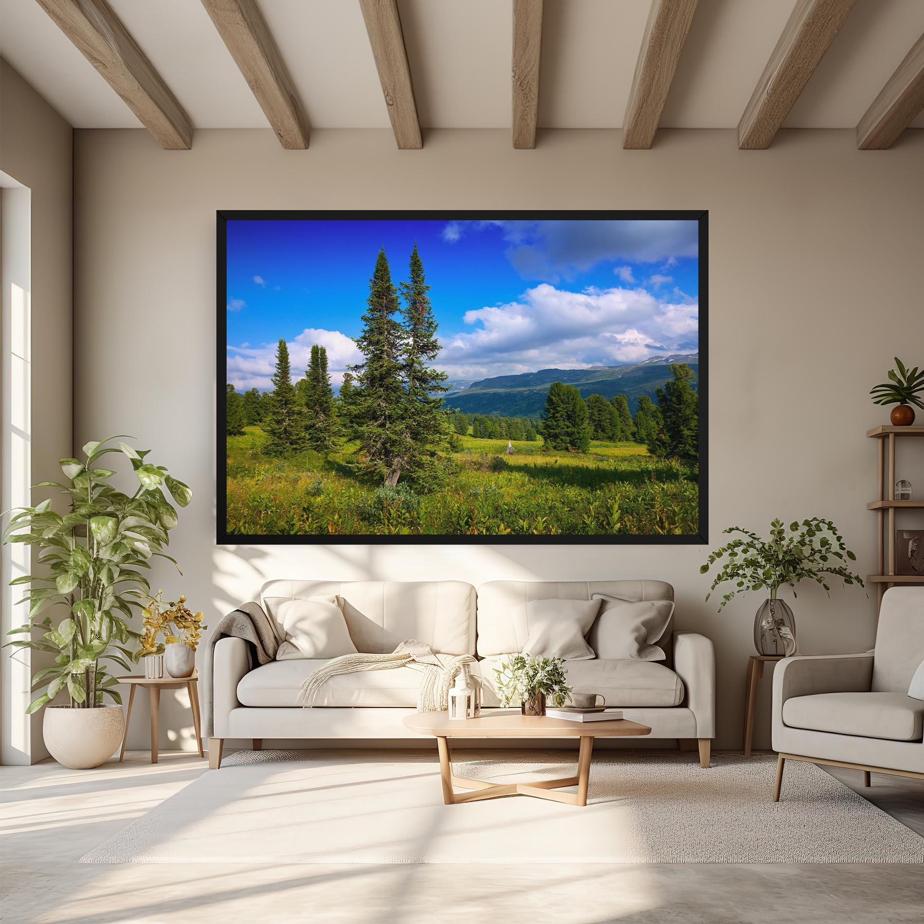 Leinwandbild Morning Sunny Field mockup 6