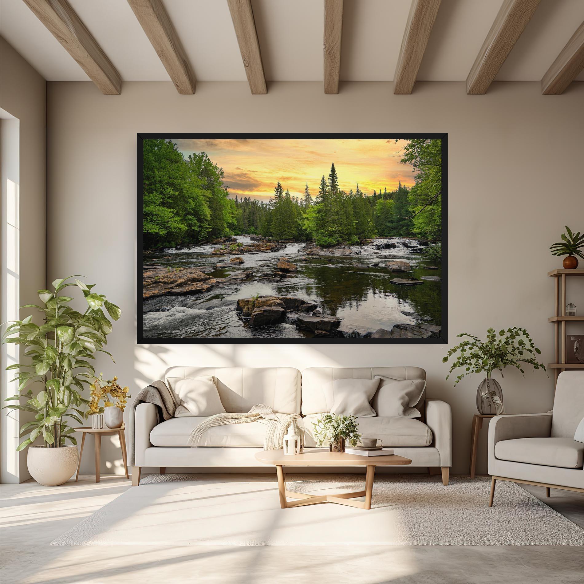 Leinwandbild Small River Forest mockup 6