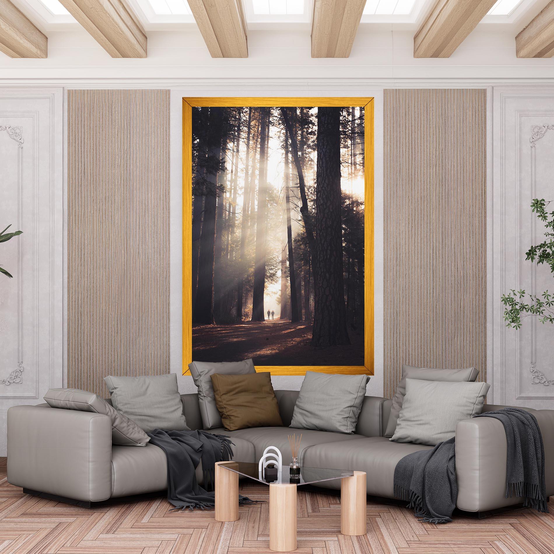 Leinwandbild Foggy Couple Forest mockup 6