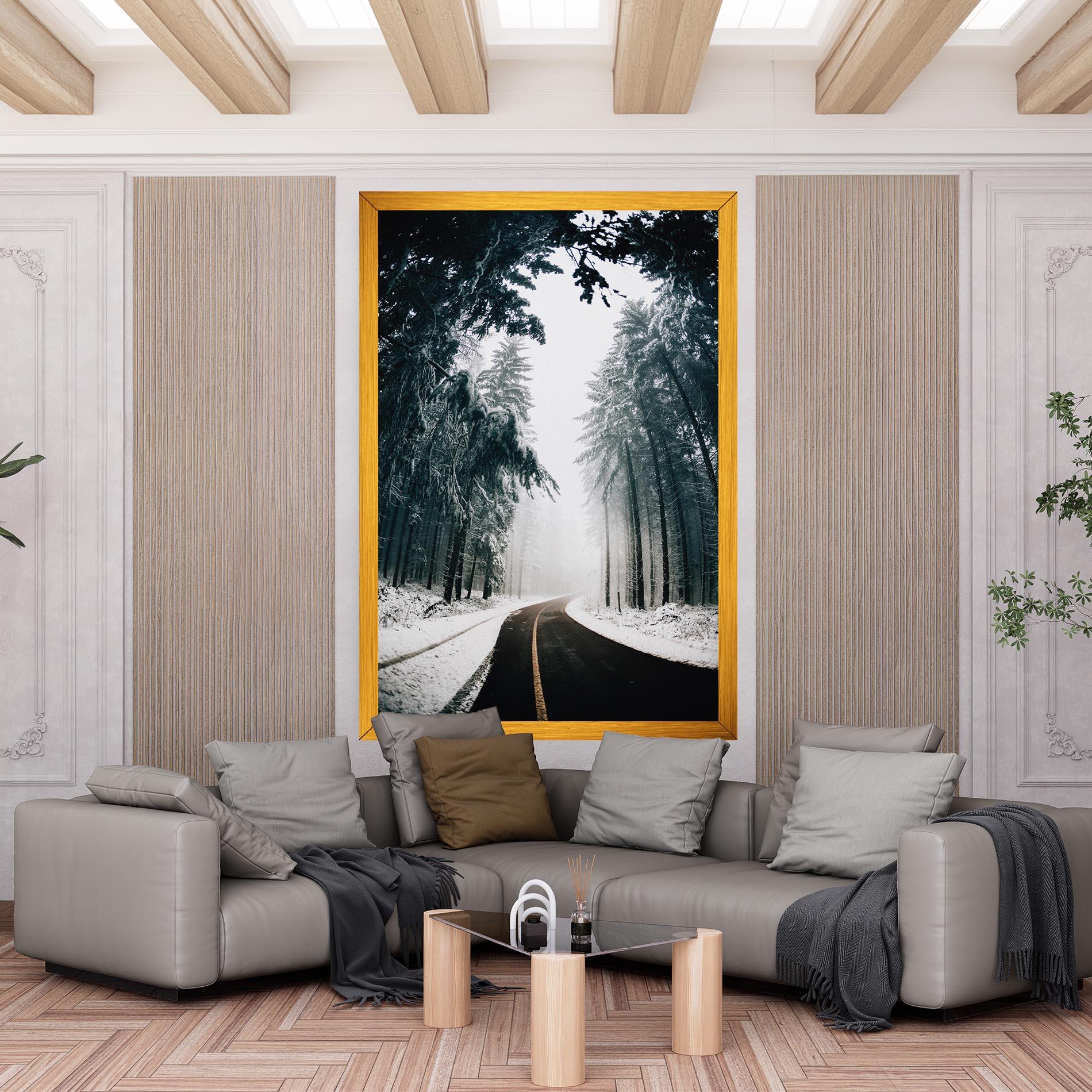 Leinwandbild Snow Road Dorest mockup 6