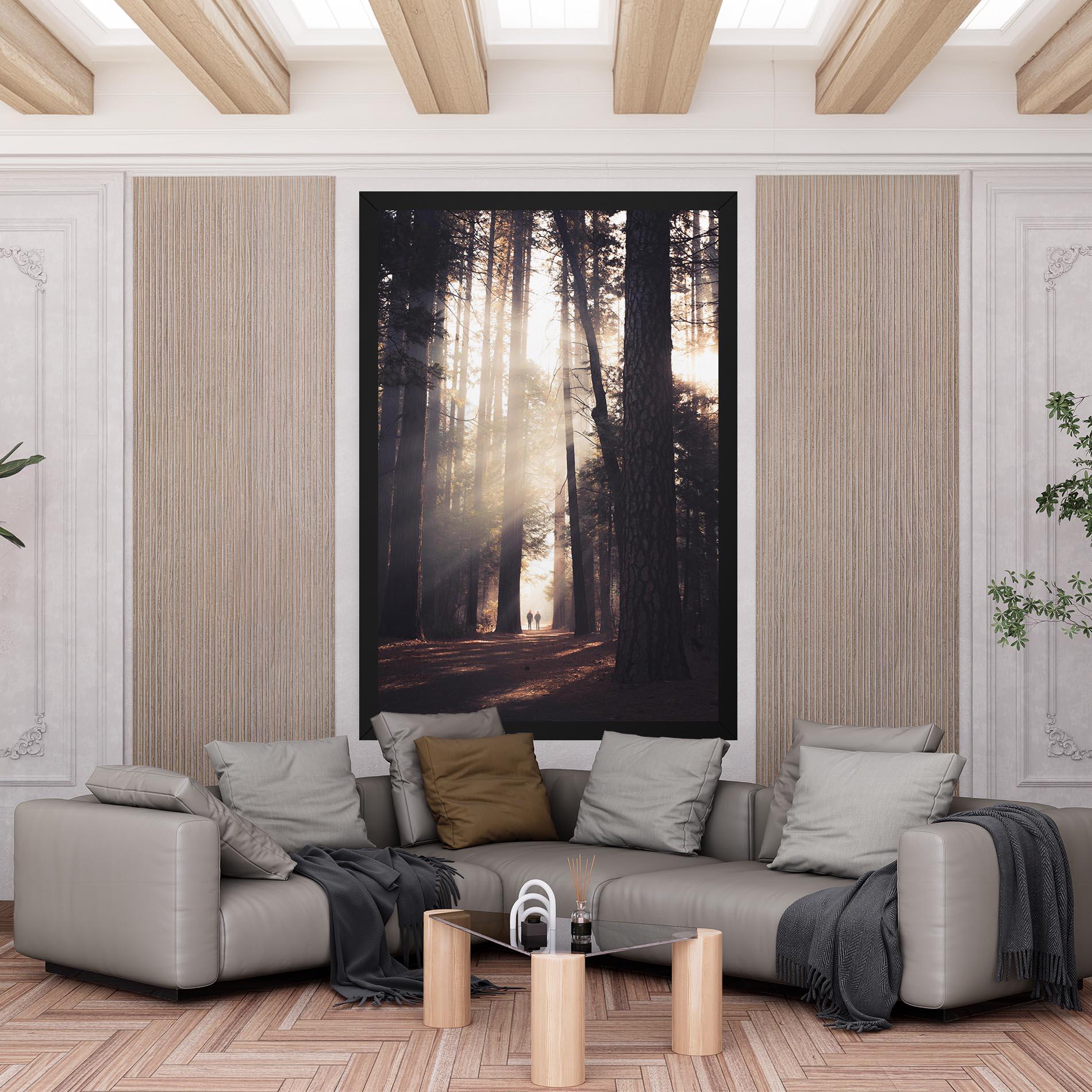 Leinwandbild Foggy Couple Forest mockup 6