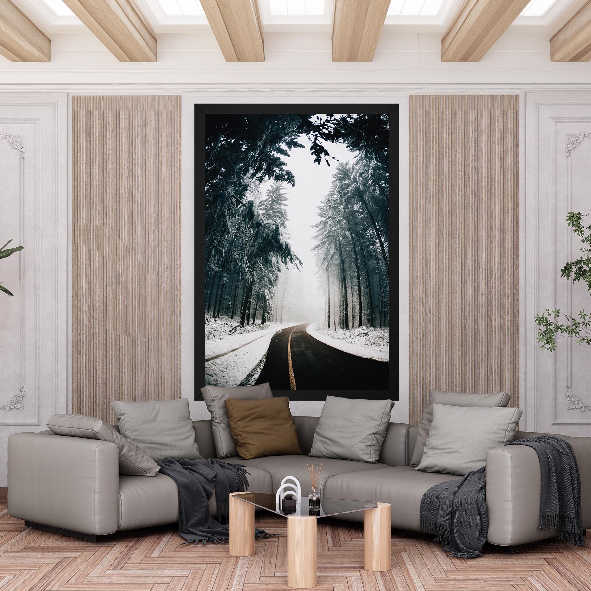 Leinwandbild Snow Road Dorest mockup 6