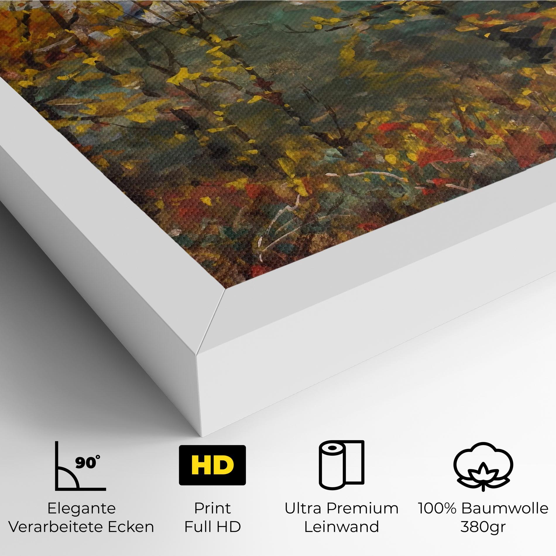 Leinwandbild Autumn Painting Tree mockup 4