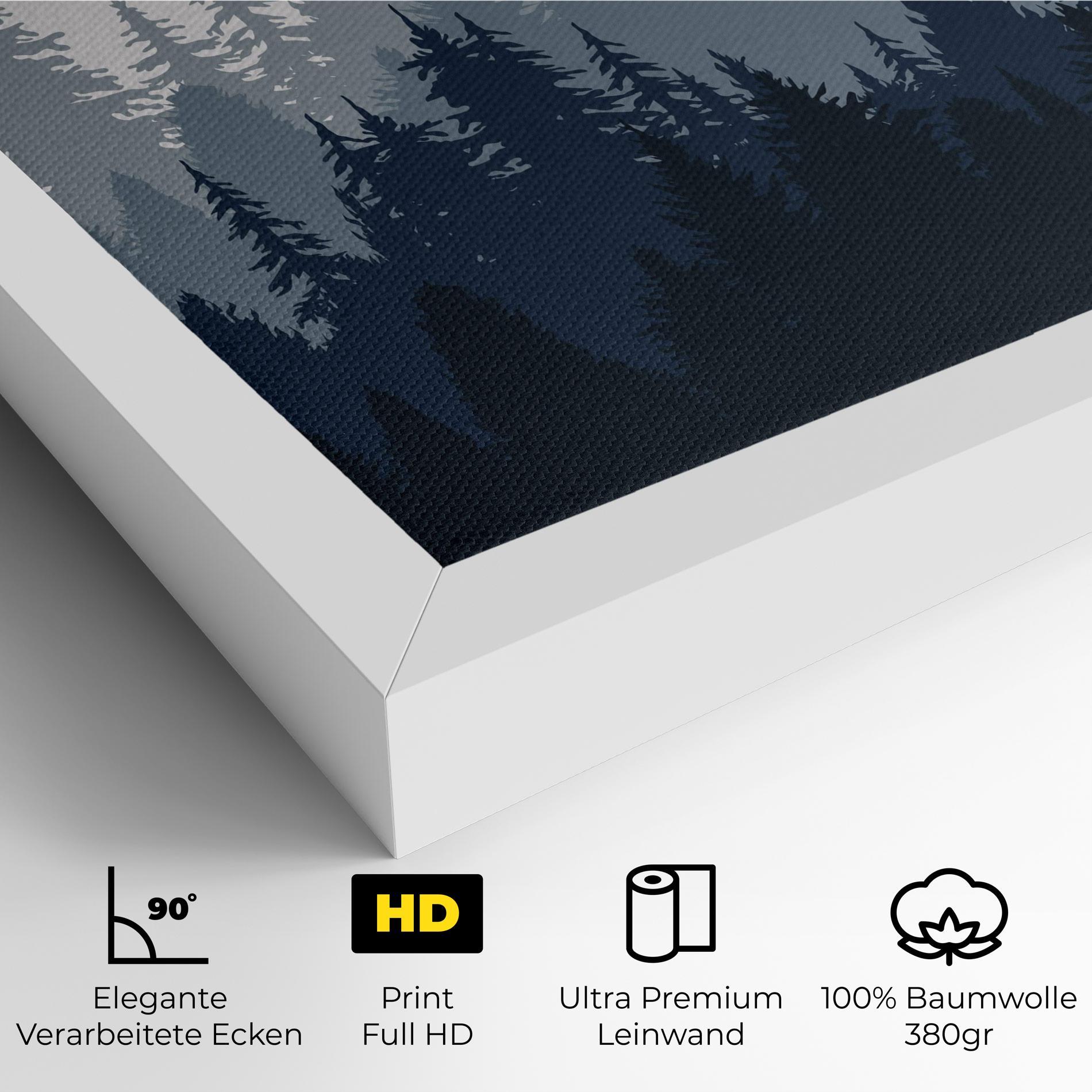 Leinwandbild Foggy Blue Forest mockup 4