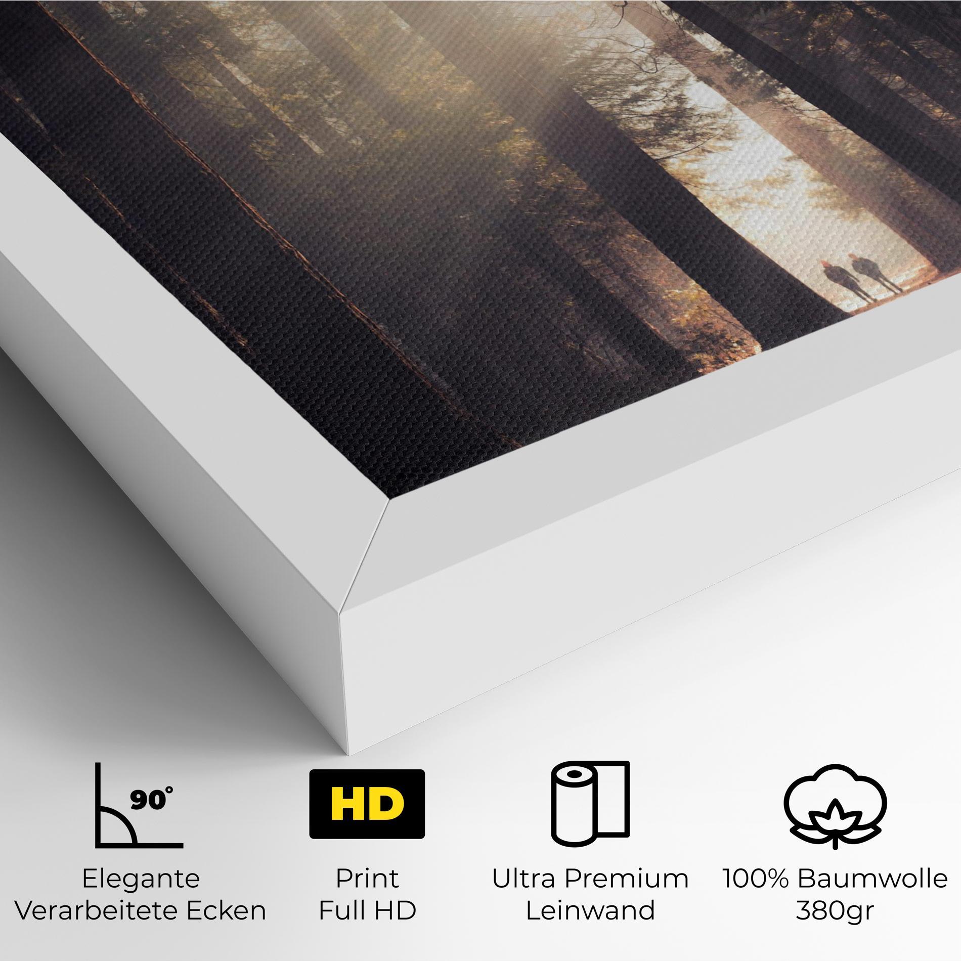 Leinwandbild Foggy Couple Forest mockup 4