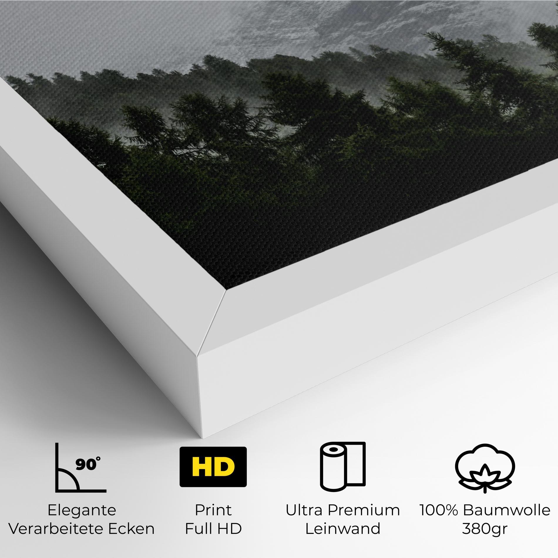 Leinwandbild Foggy Mountain Forest mockup 4