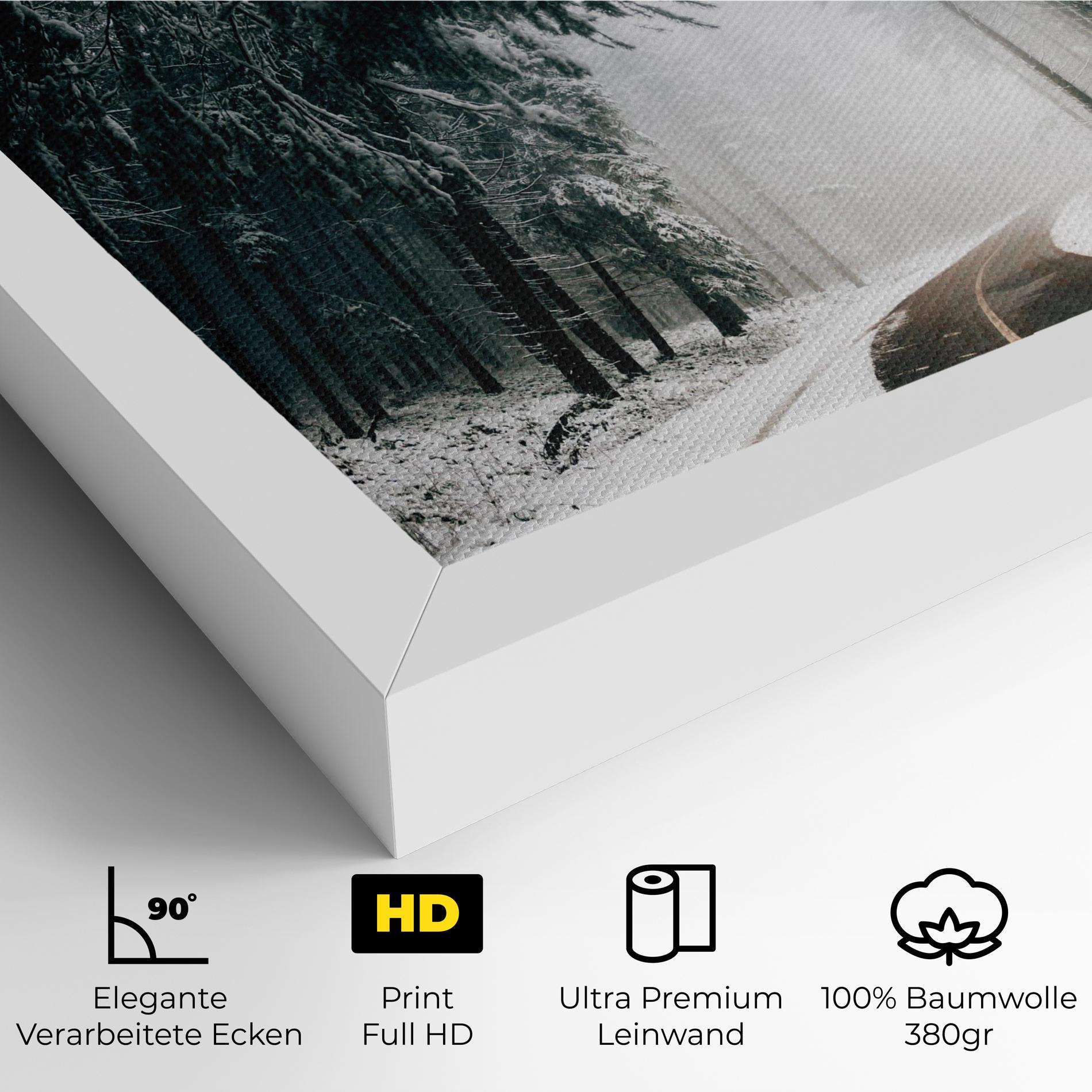 Leinwandbild Snow Road Dorest mockup 4