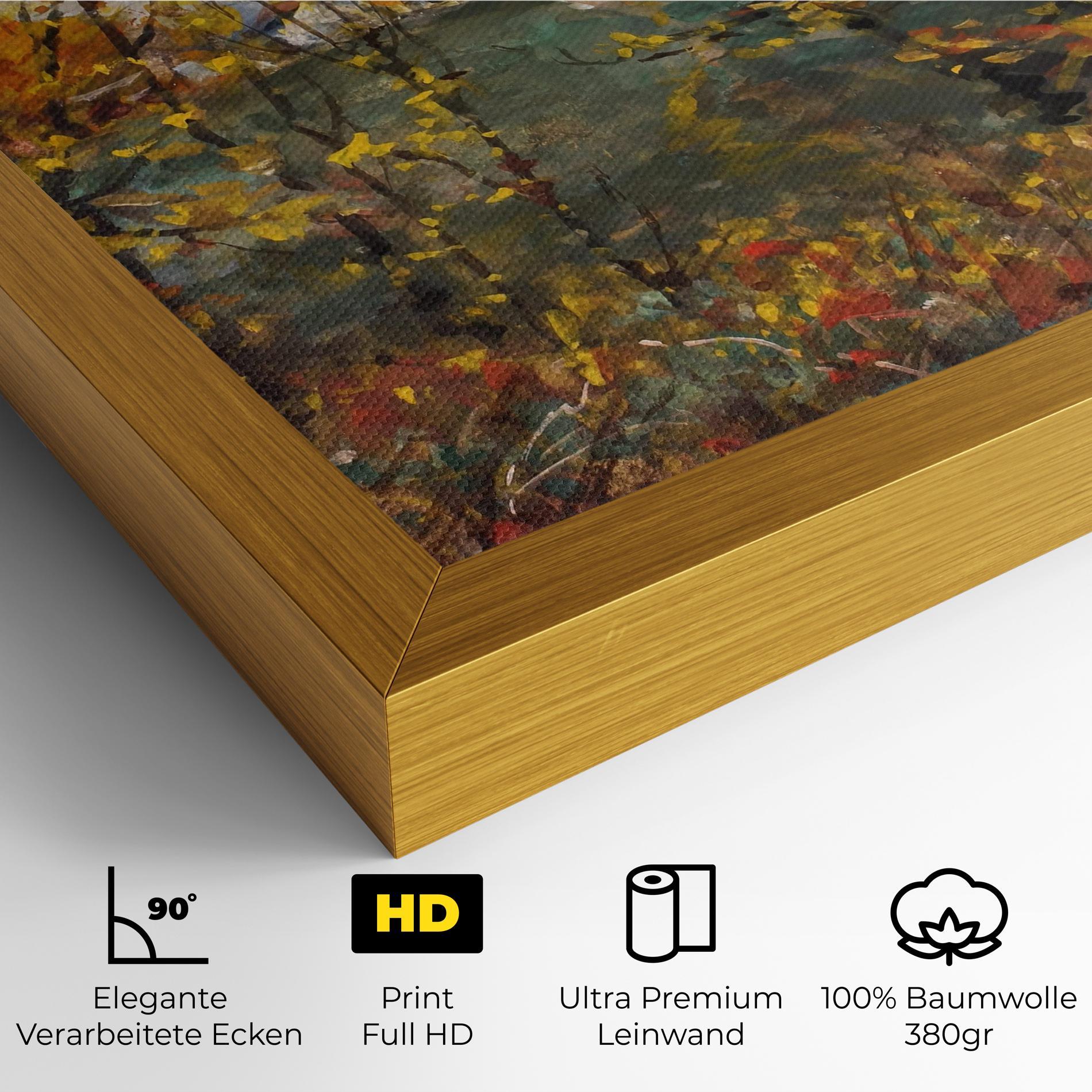 Leinwandbild Autumn Painting Tree mockup 4