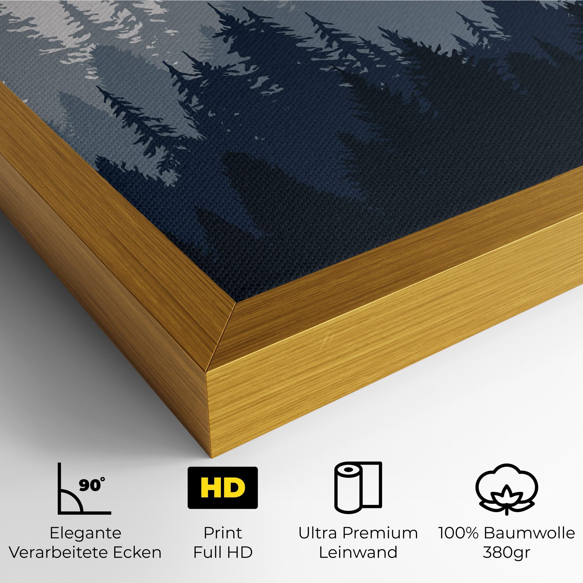 Leinwandbild Foggy Blue Forest mockup 4