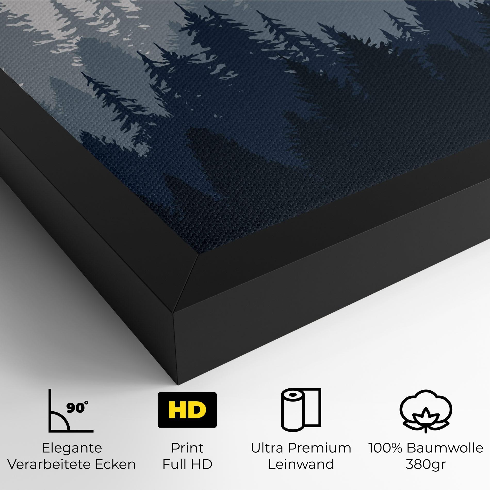 Leinwandbild Foggy Blue Forest mockup 4