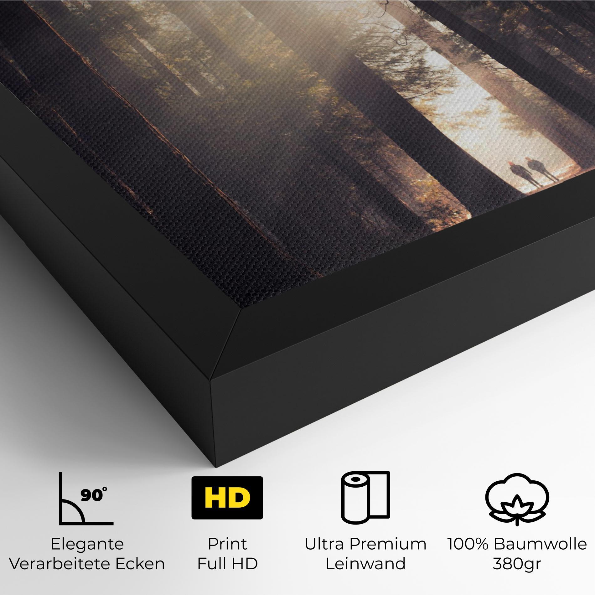 Leinwandbild Foggy Couple Forest mockup 4