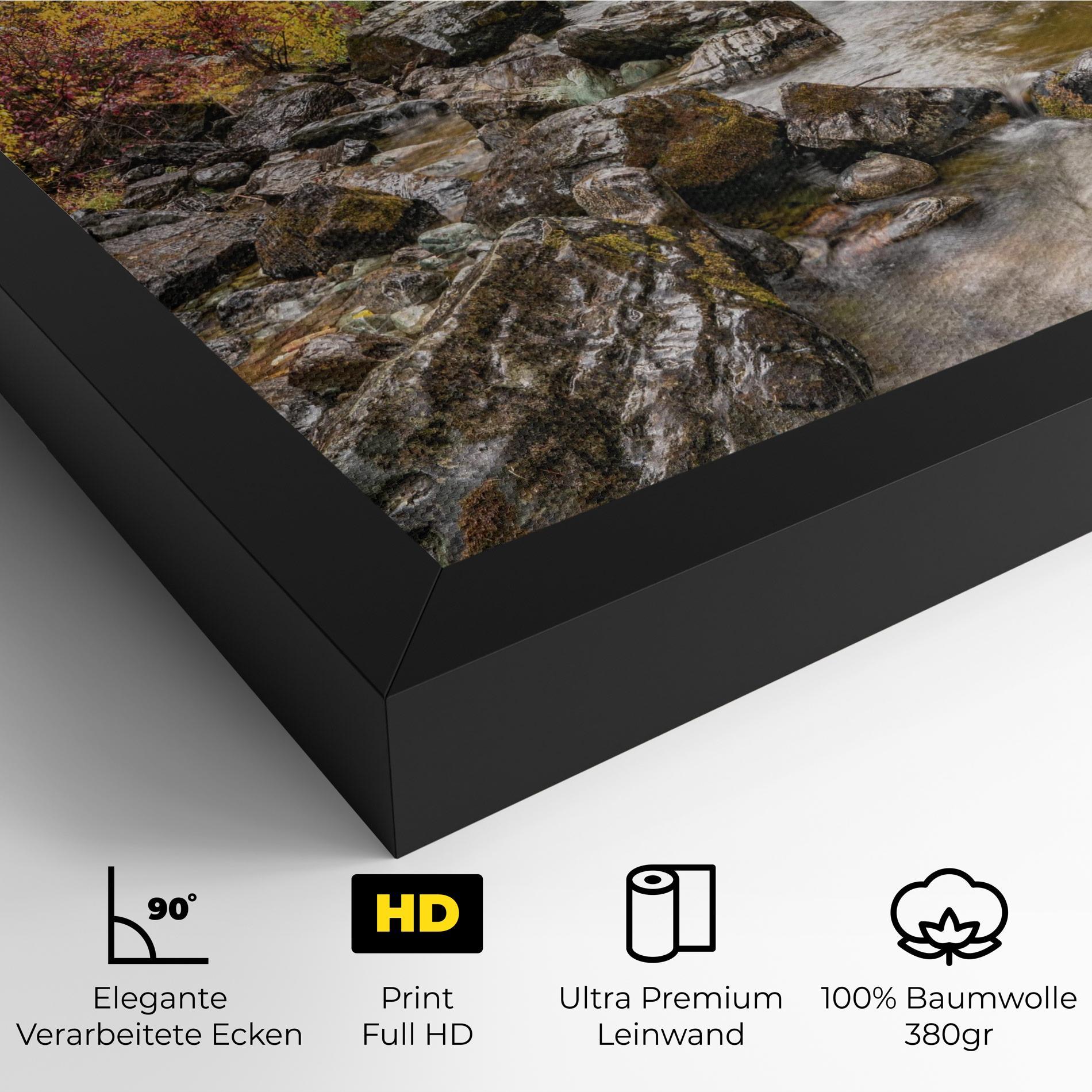 Leinwandbild Forest Lake Rocks mockup 4