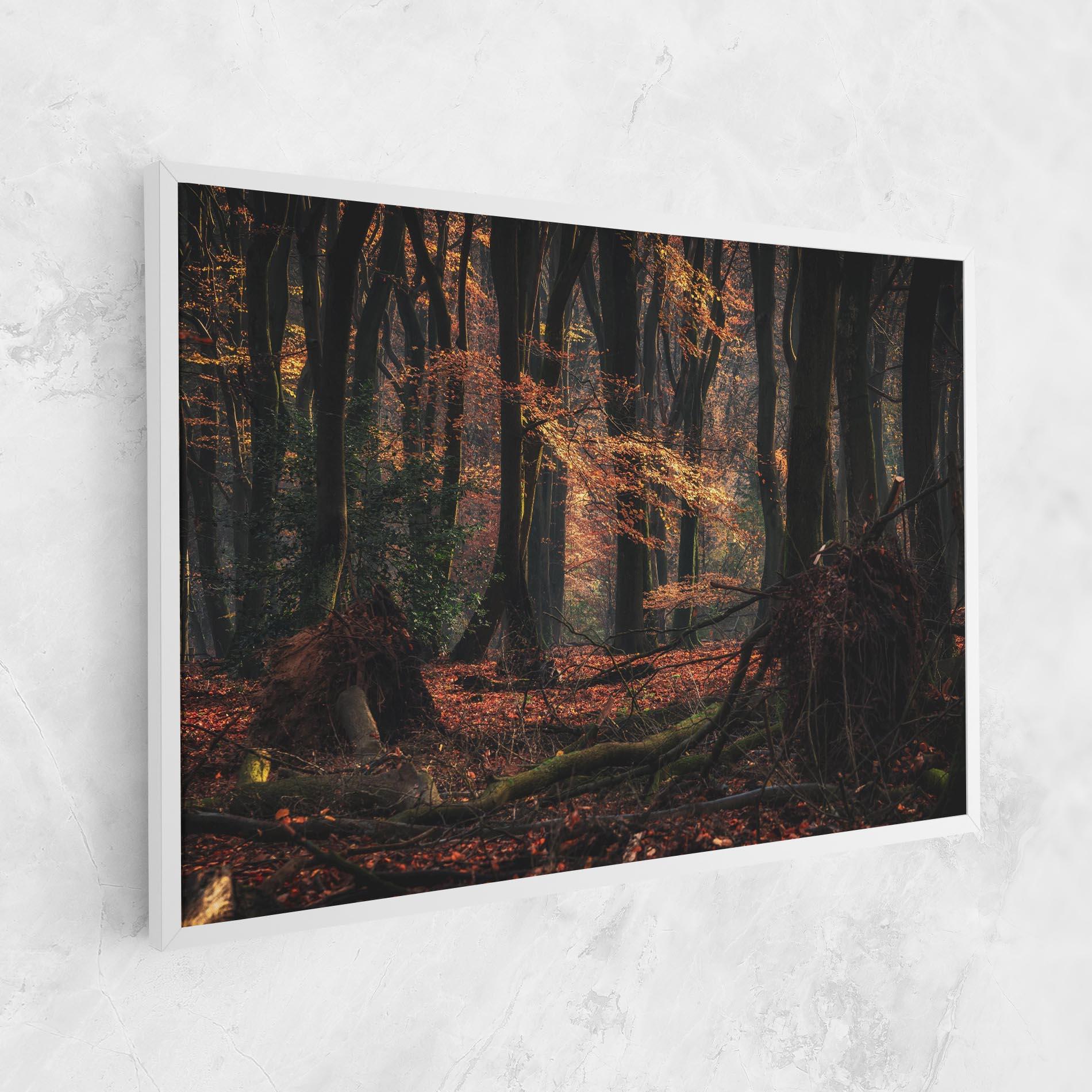 Leinwandbild Autumn Forest Trees mockup 1