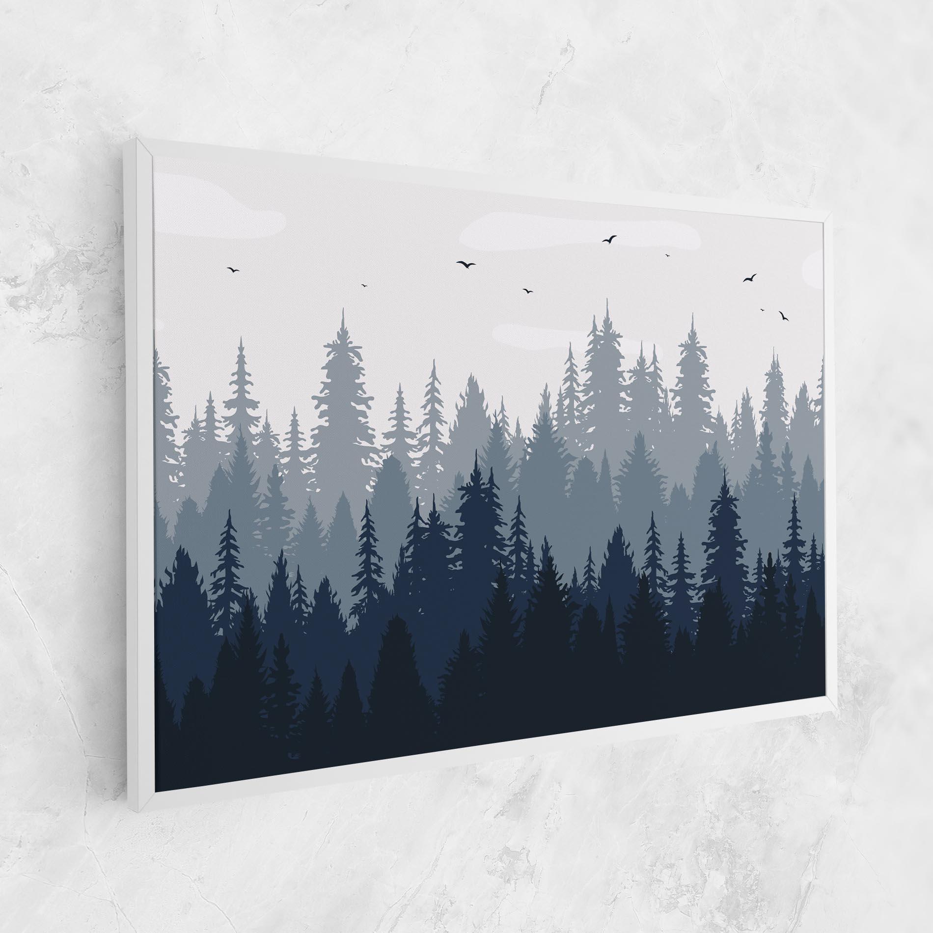 Leinwandbild Foggy Blue Forest mockup 1