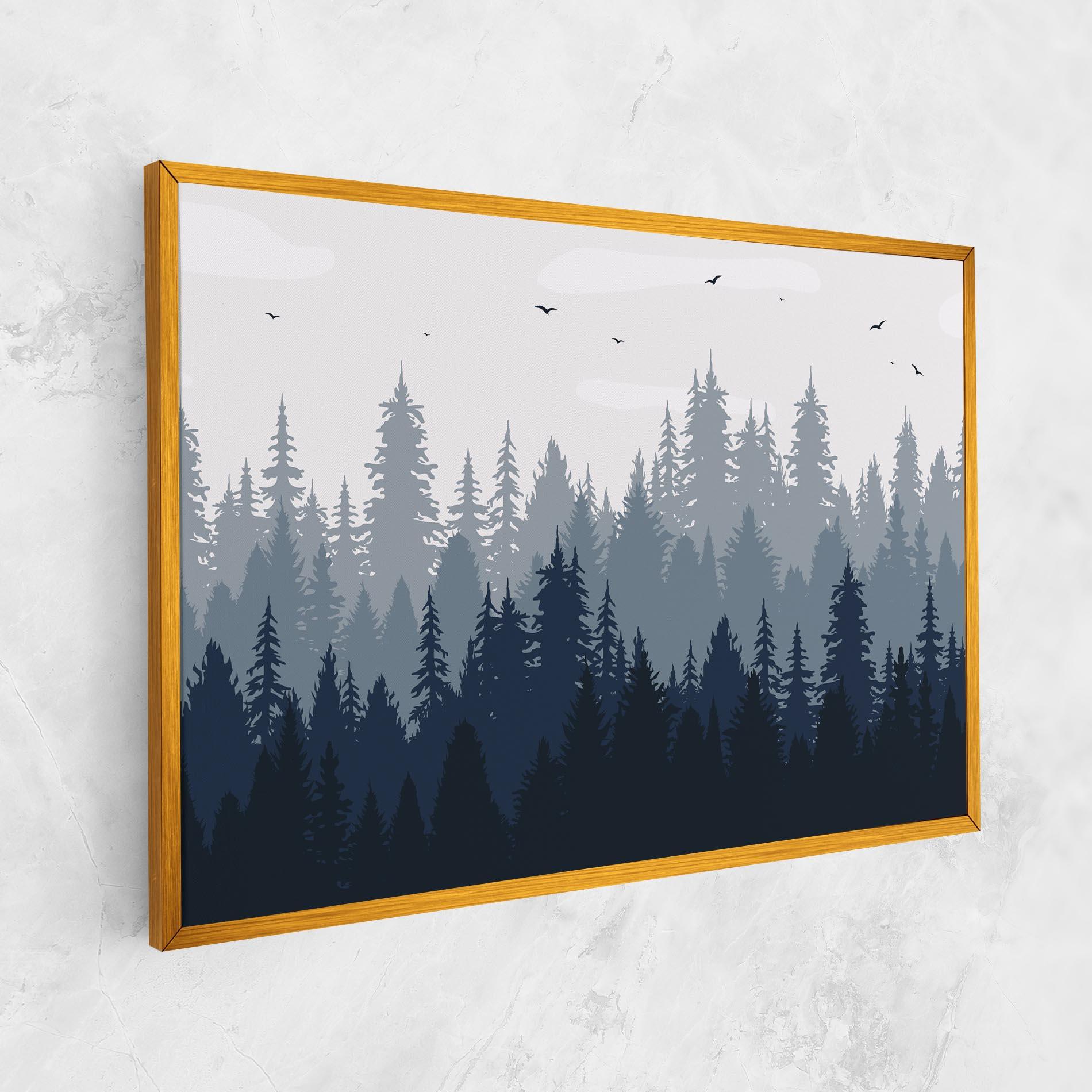 Leinwandbild Foggy Blue Forest mockup 1