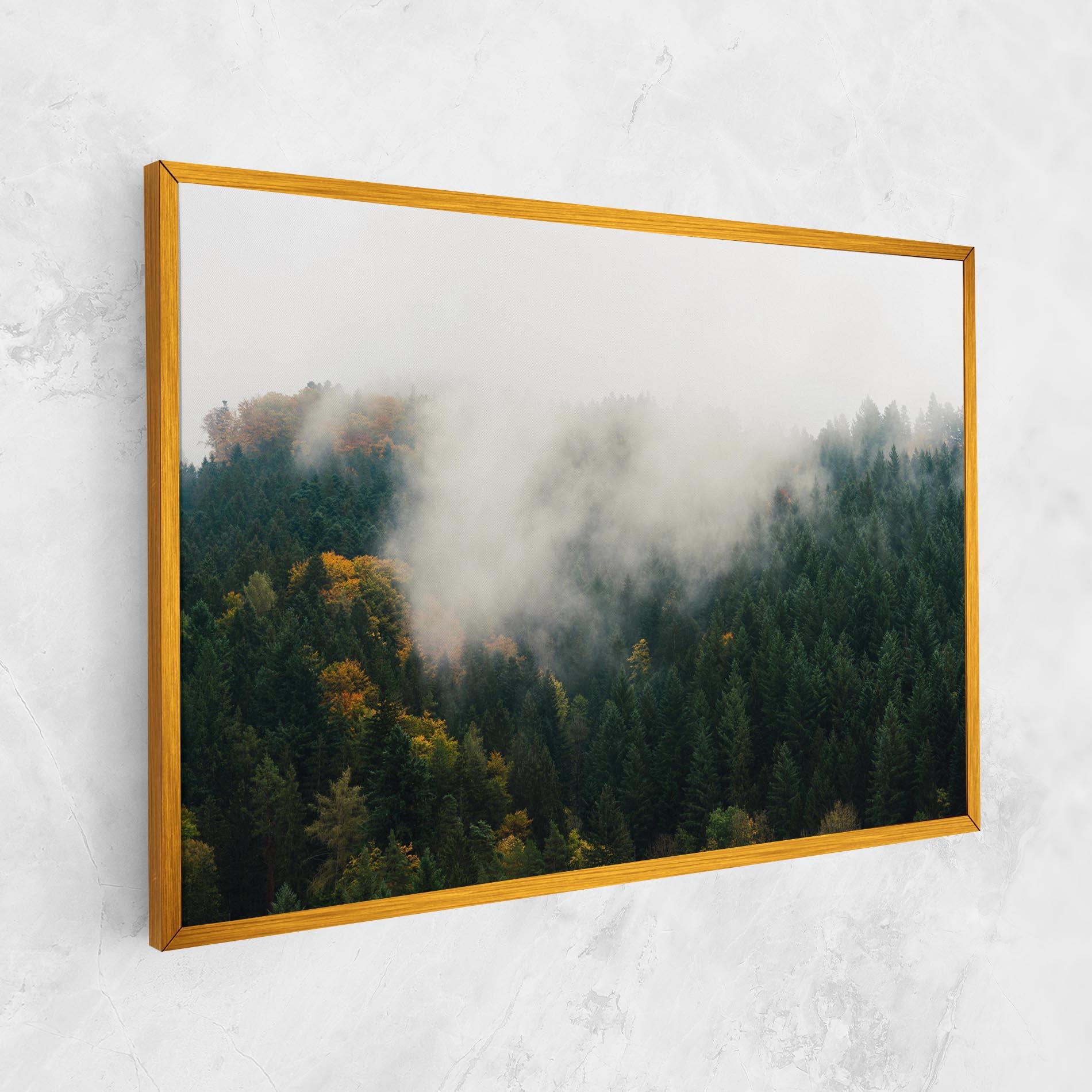 Leinwandbild Foggy Tree Forest mockup 1