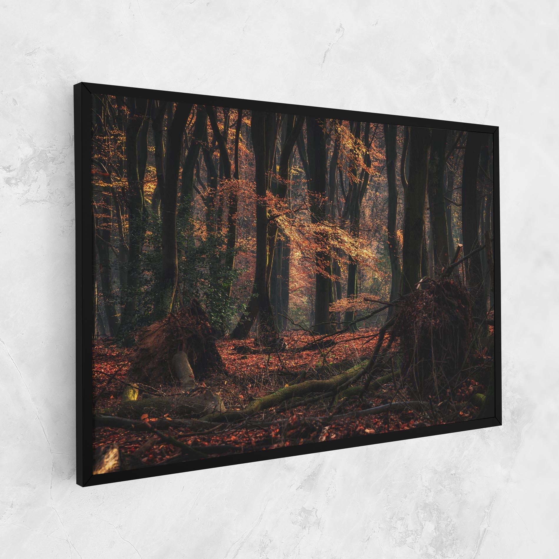 Leinwandbild Autumn Forest Trees mockup 1