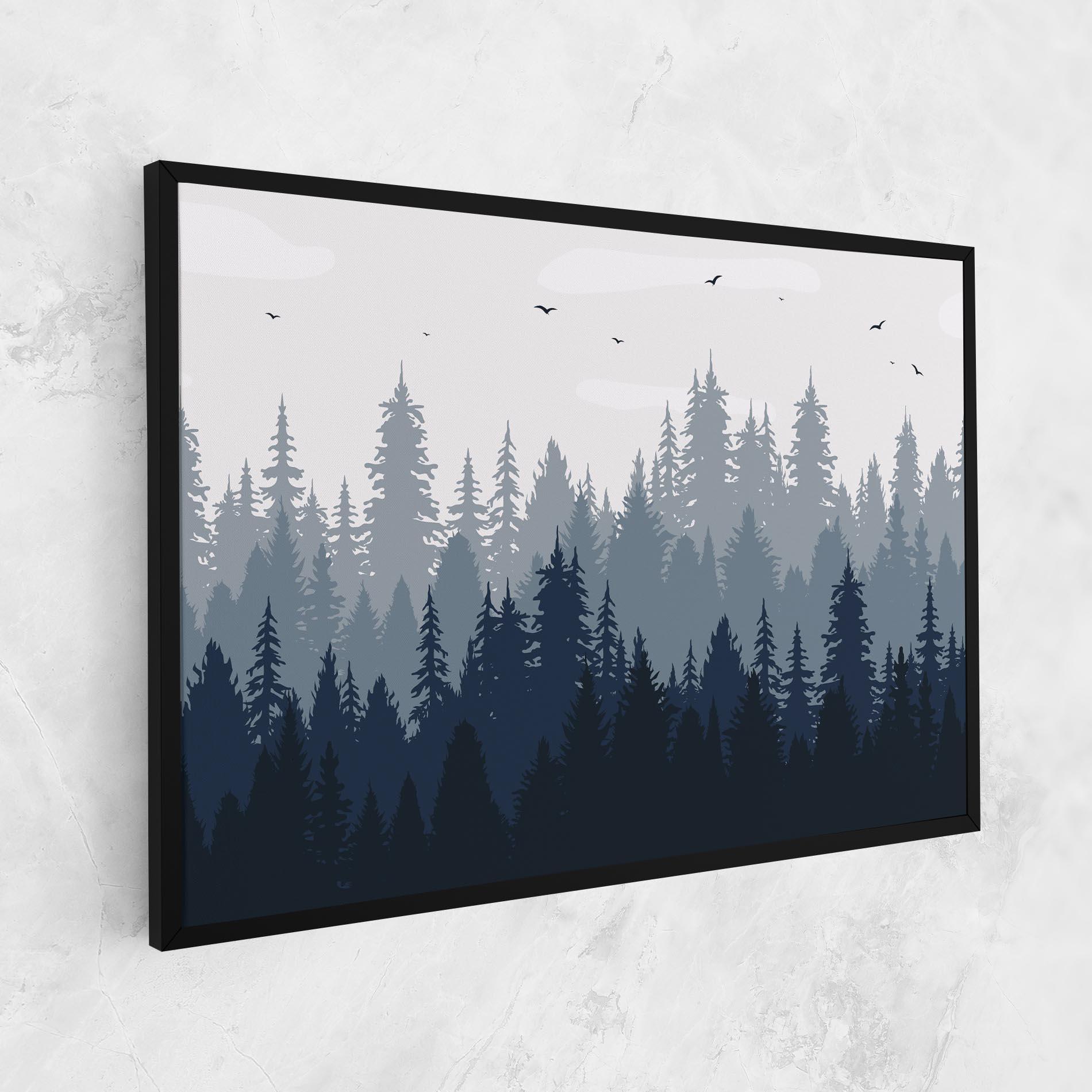 Leinwandbild Foggy Blue Forest mockup 1