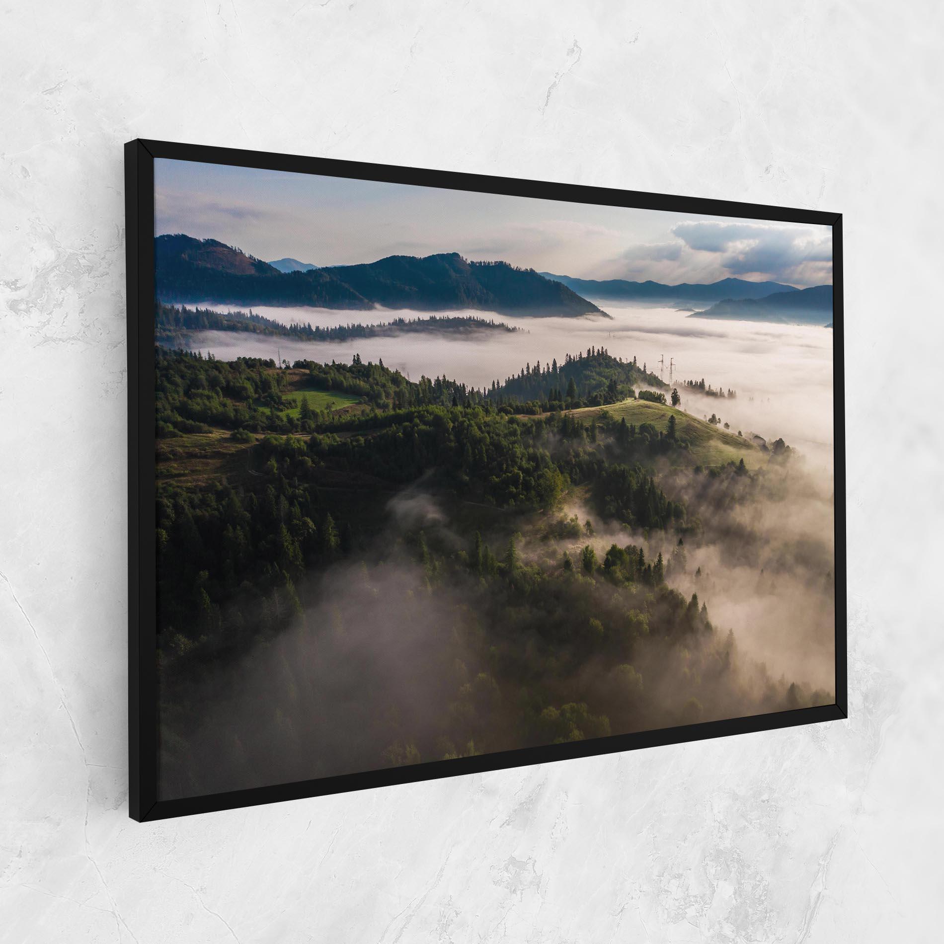 Leinwandbild Foggy Forest View mockup 1