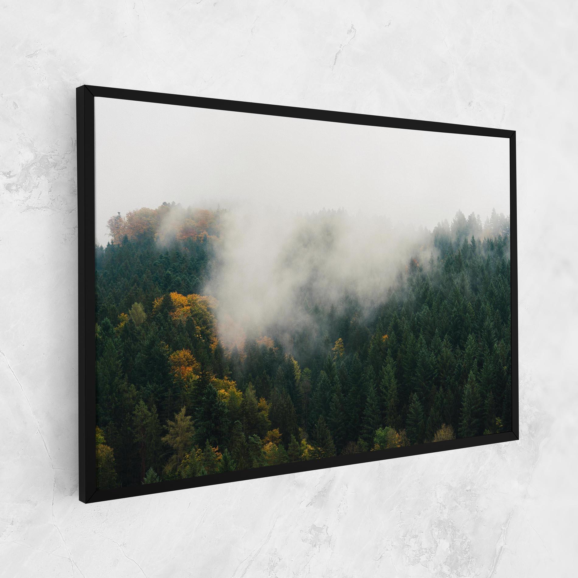 Leinwandbild Foggy Tree Forest mockup 1