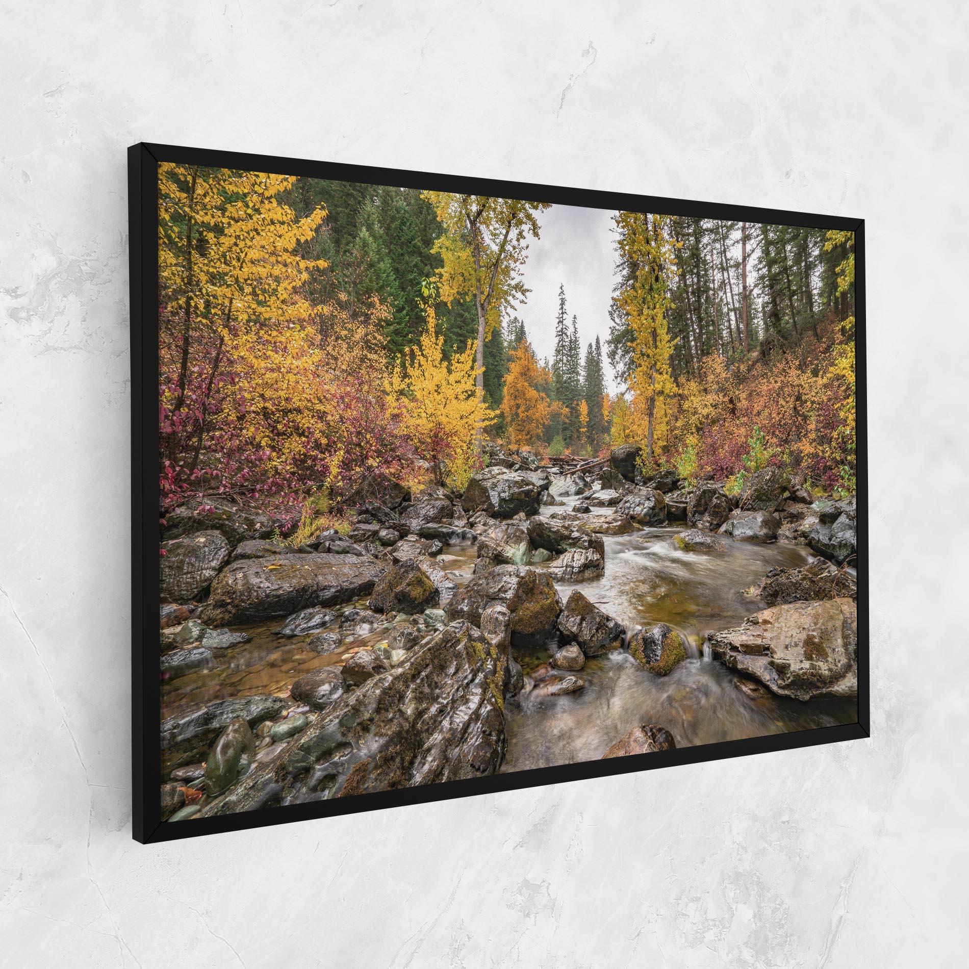 Leinwandbild Forest Lake Rocks mockup 1