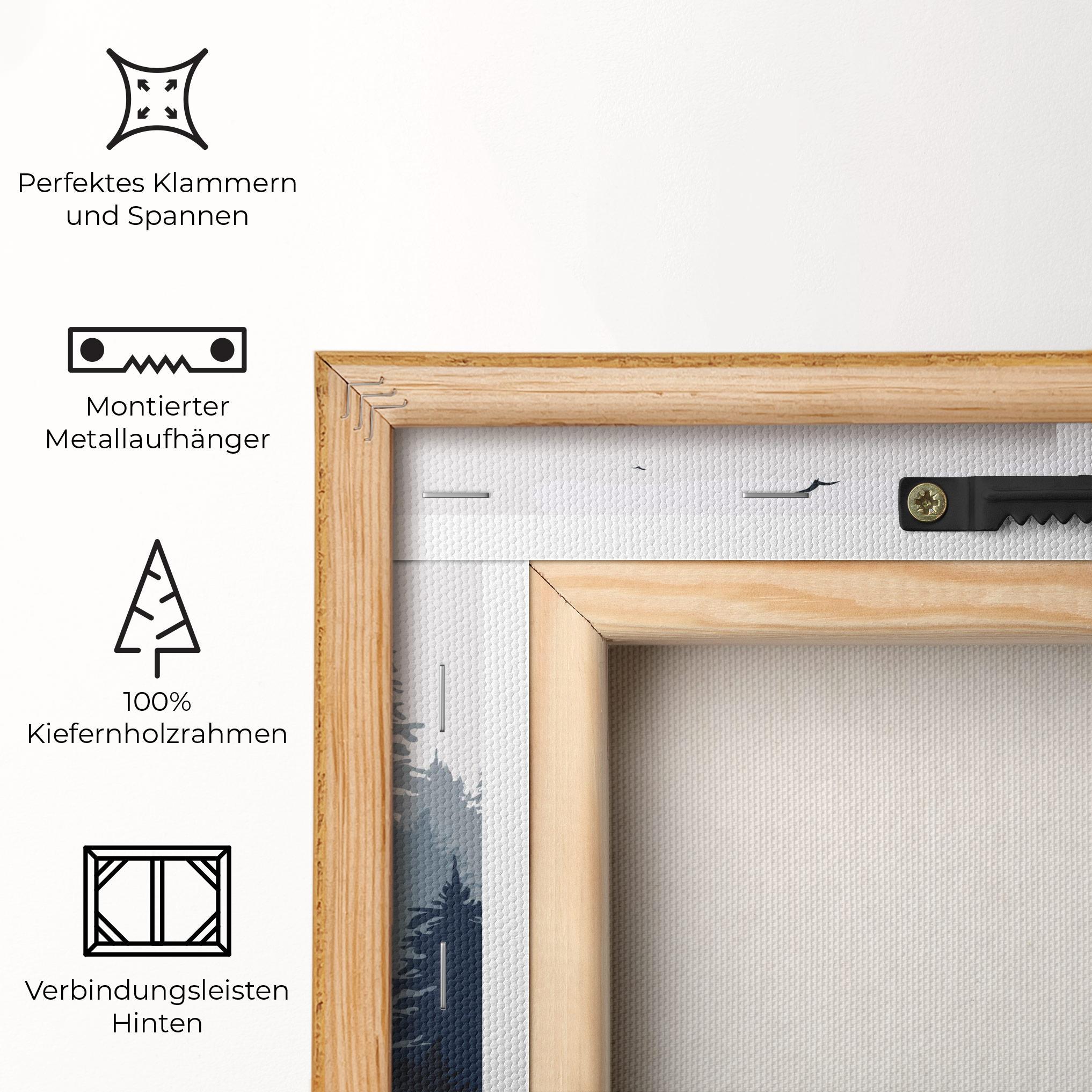 Leinwandbild Foggy Blue Forest mockup 5