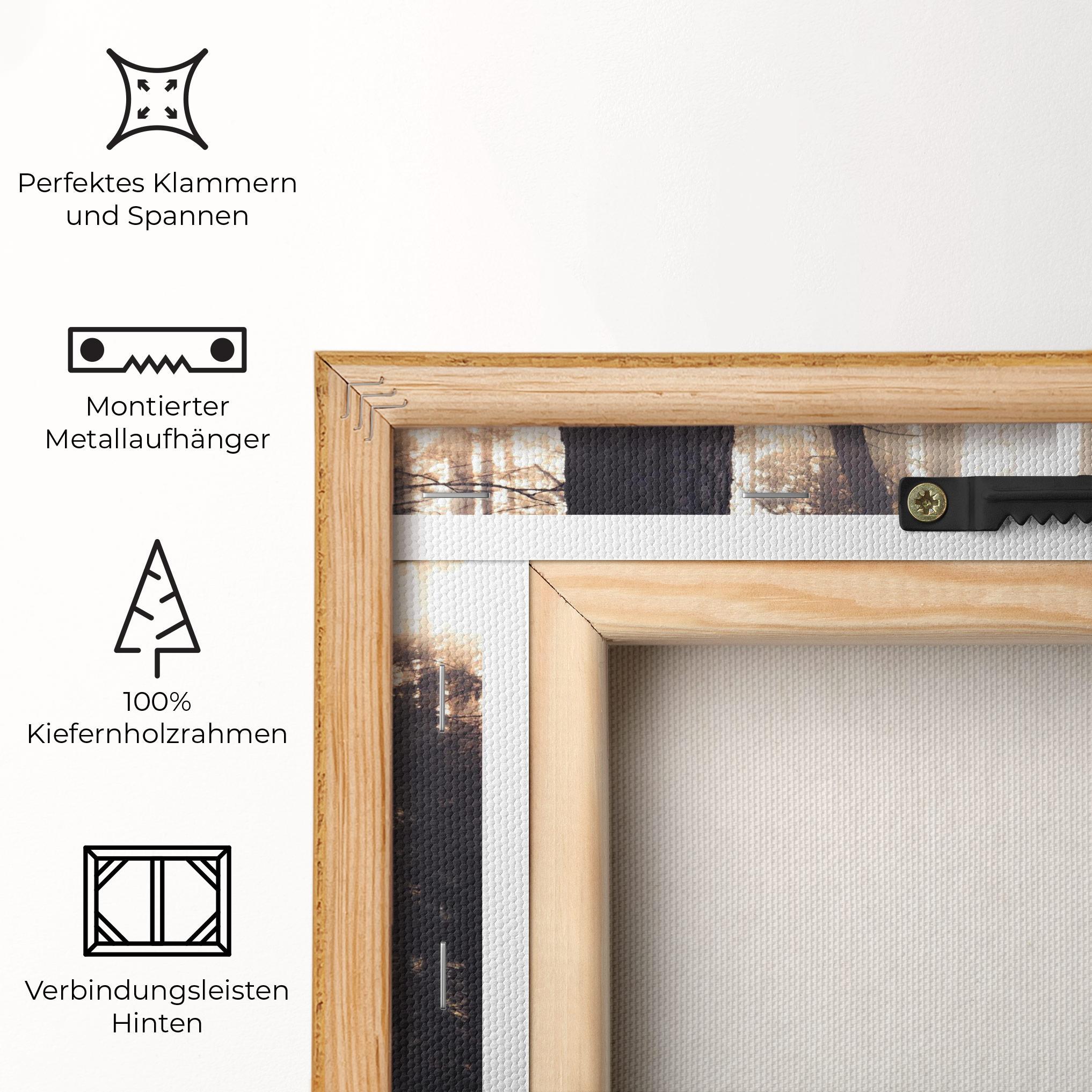 Leinwandbild Foggy Couple Forest mockup 5