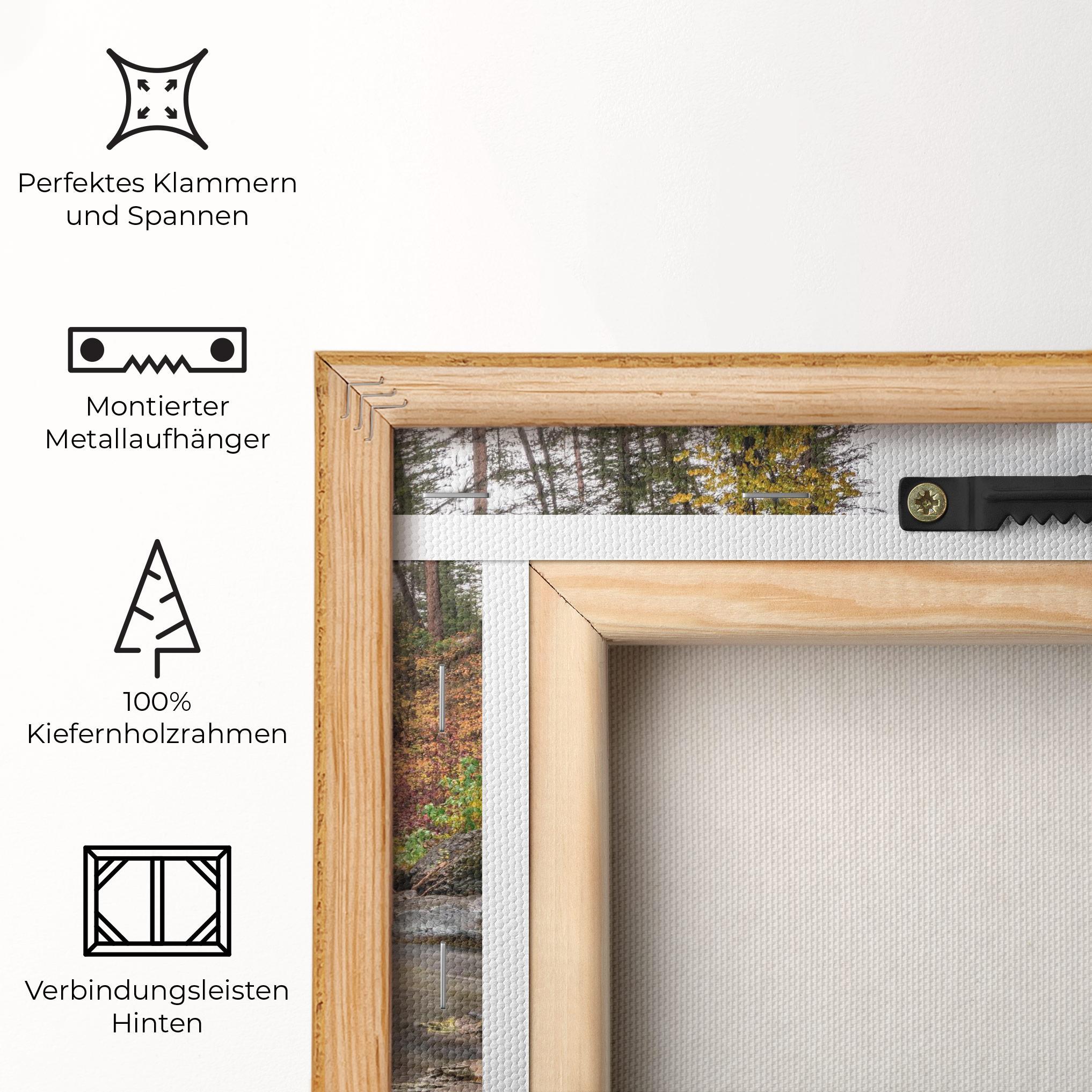 Leinwandbild Forest Lake Rocks mockup 5