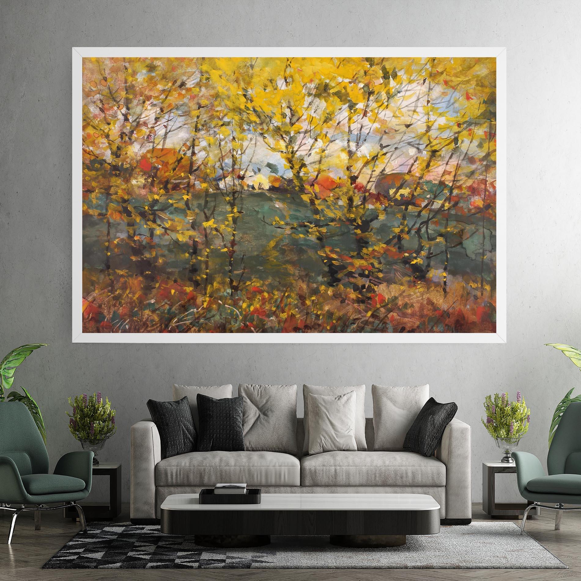 Leinwandbild Autumn Painting Tree mockup 7