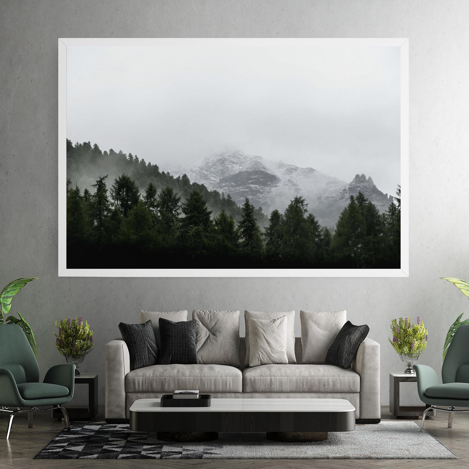 Leinwandbild Foggy Mountain Forest mockup 7