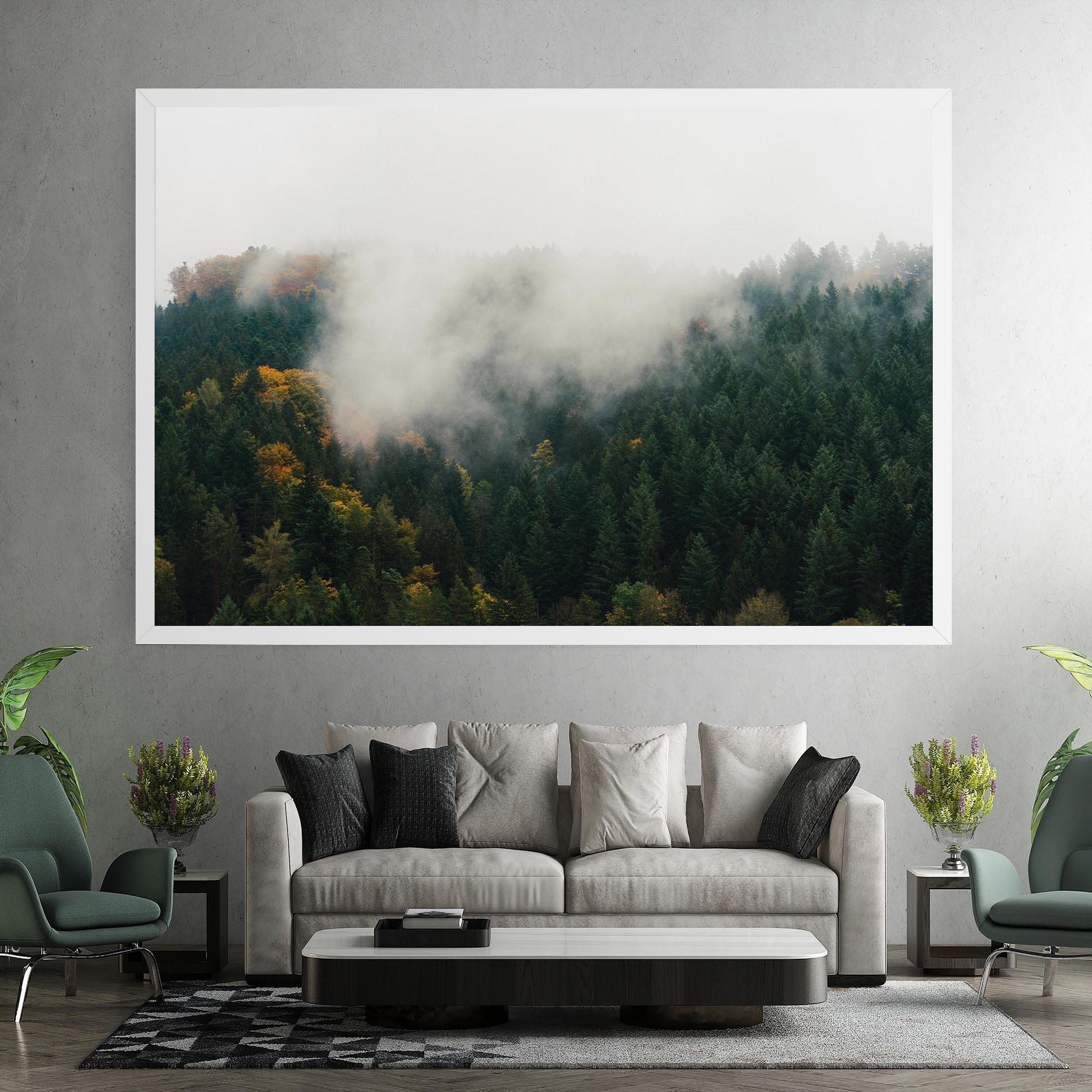 Leinwandbild Foggy Tree Forest mockup 7