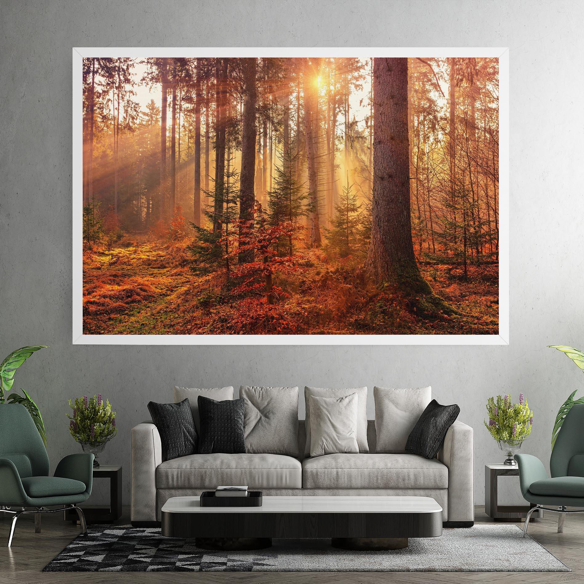 Leinwandbild Orange Light Forest mockup 7