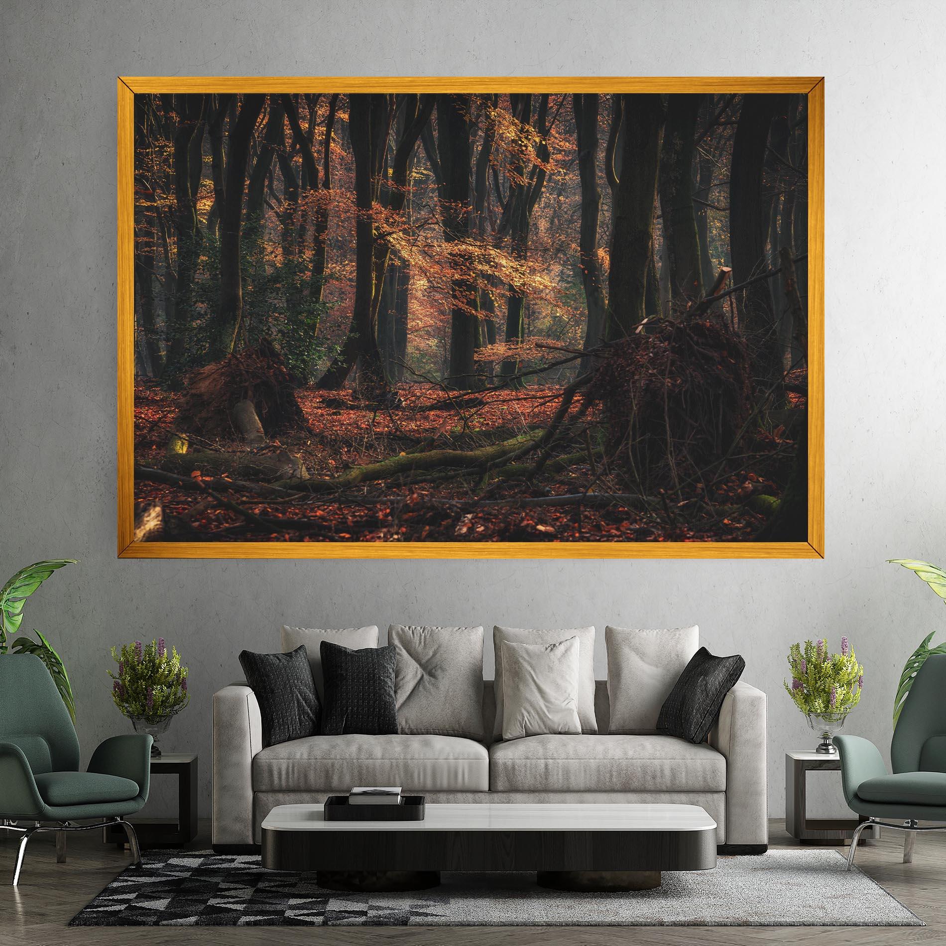 Leinwandbild Autumn Forest Trees mockup 7