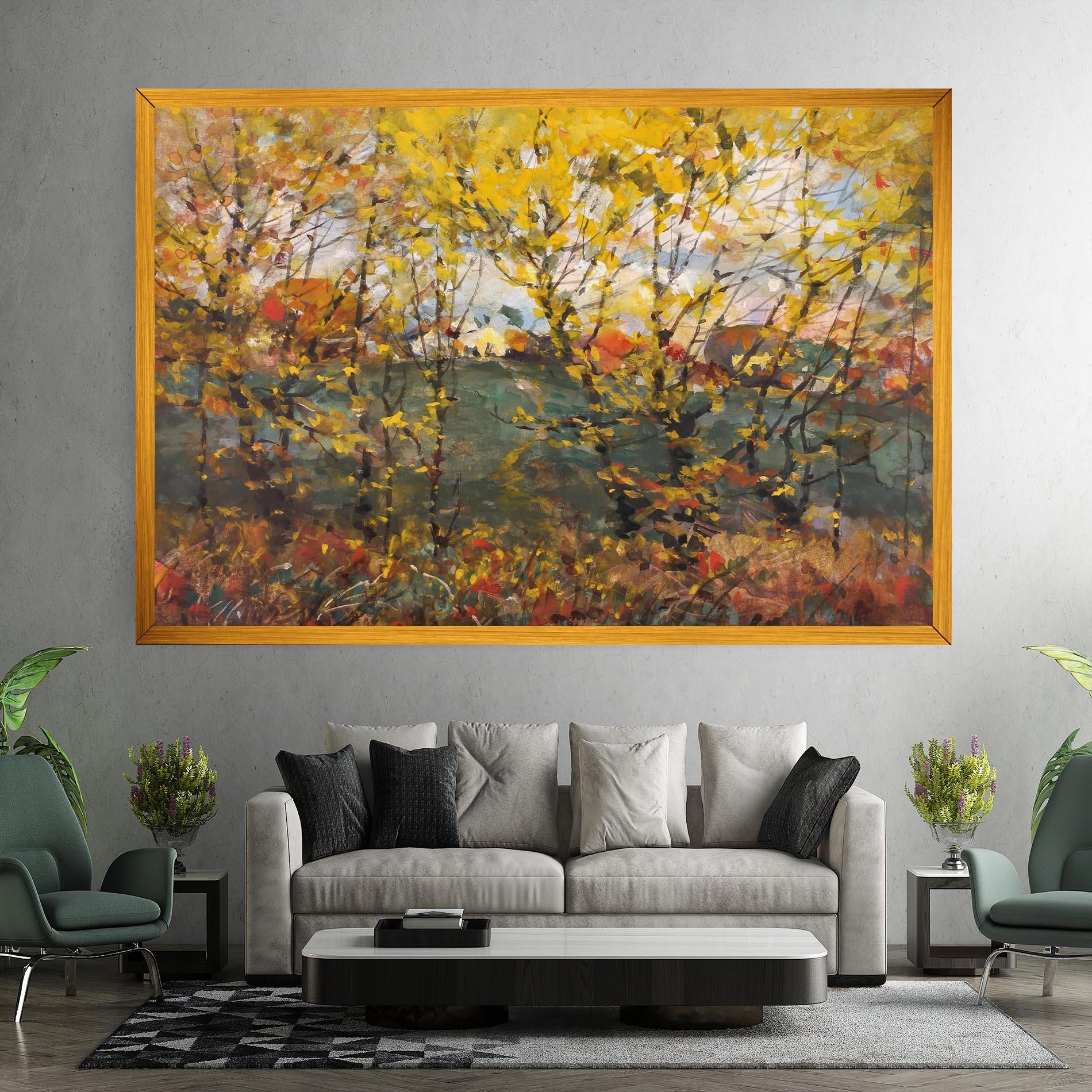 Leinwandbild Autumn Painting Tree mockup 7